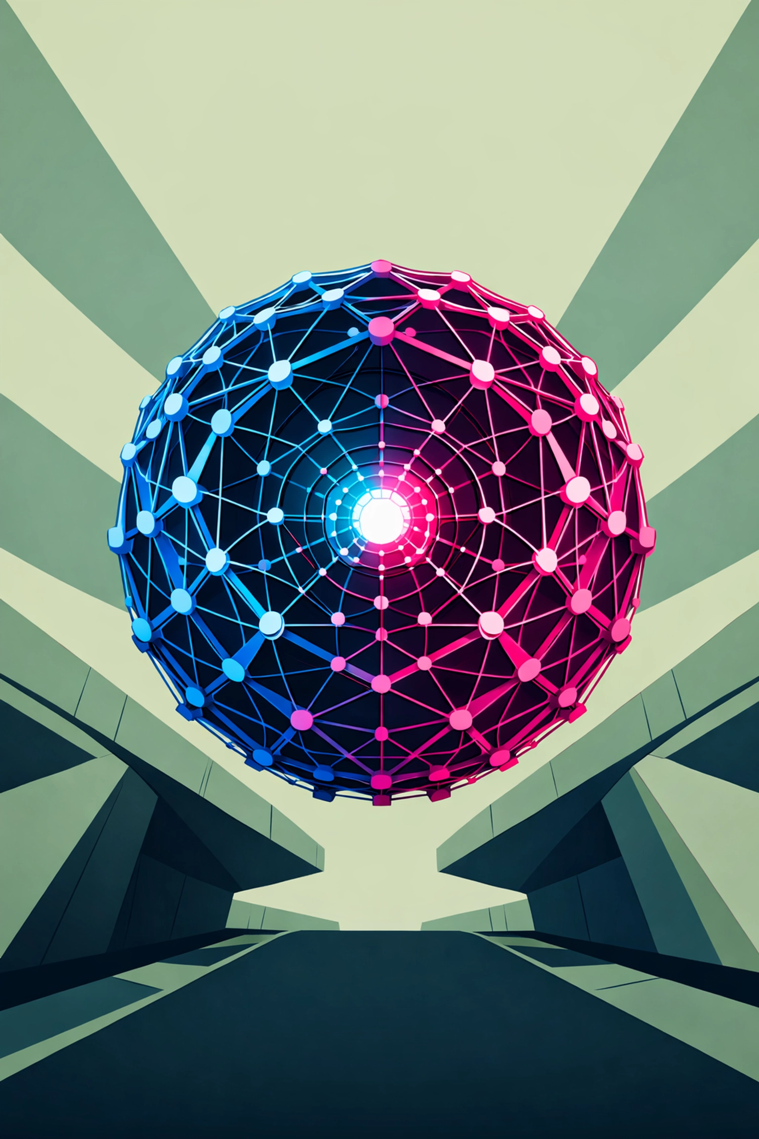 Abstract geometric sphere representing an AI agent and the importance of technical SEO for data visibility.