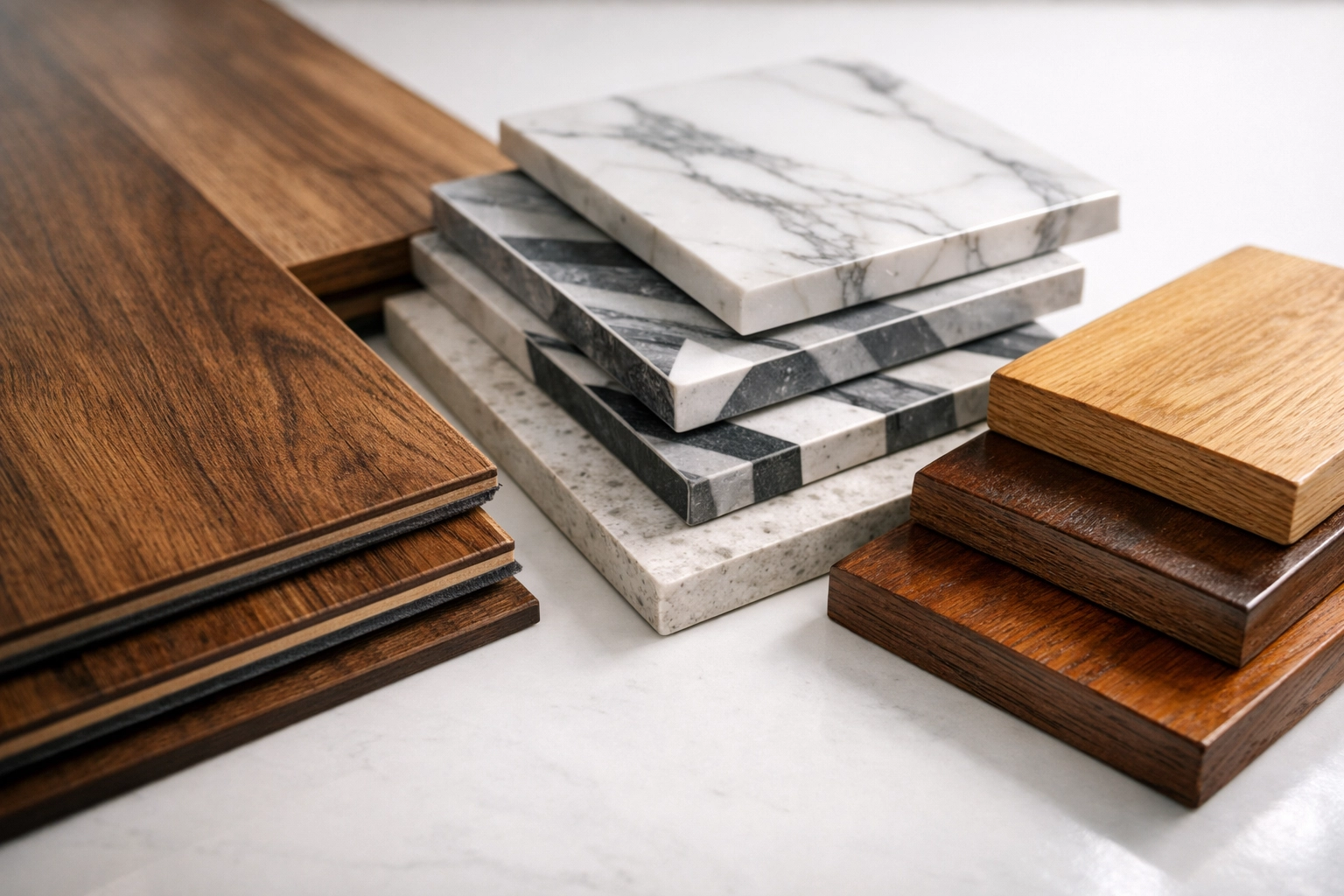 Premium flooring materials for Orlando renovation including vinyl planks and tile