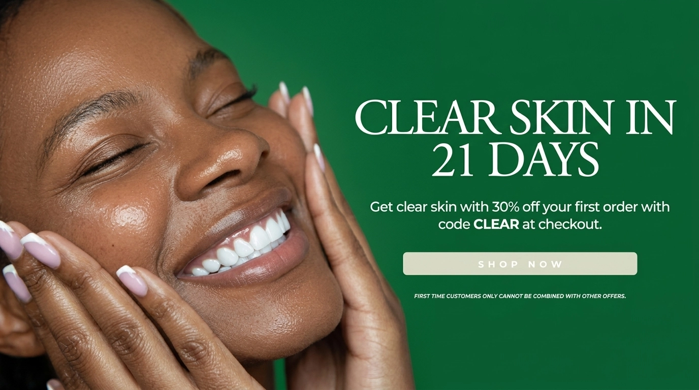 Radiant melanin-rich skin with a healthy, hydrated glow