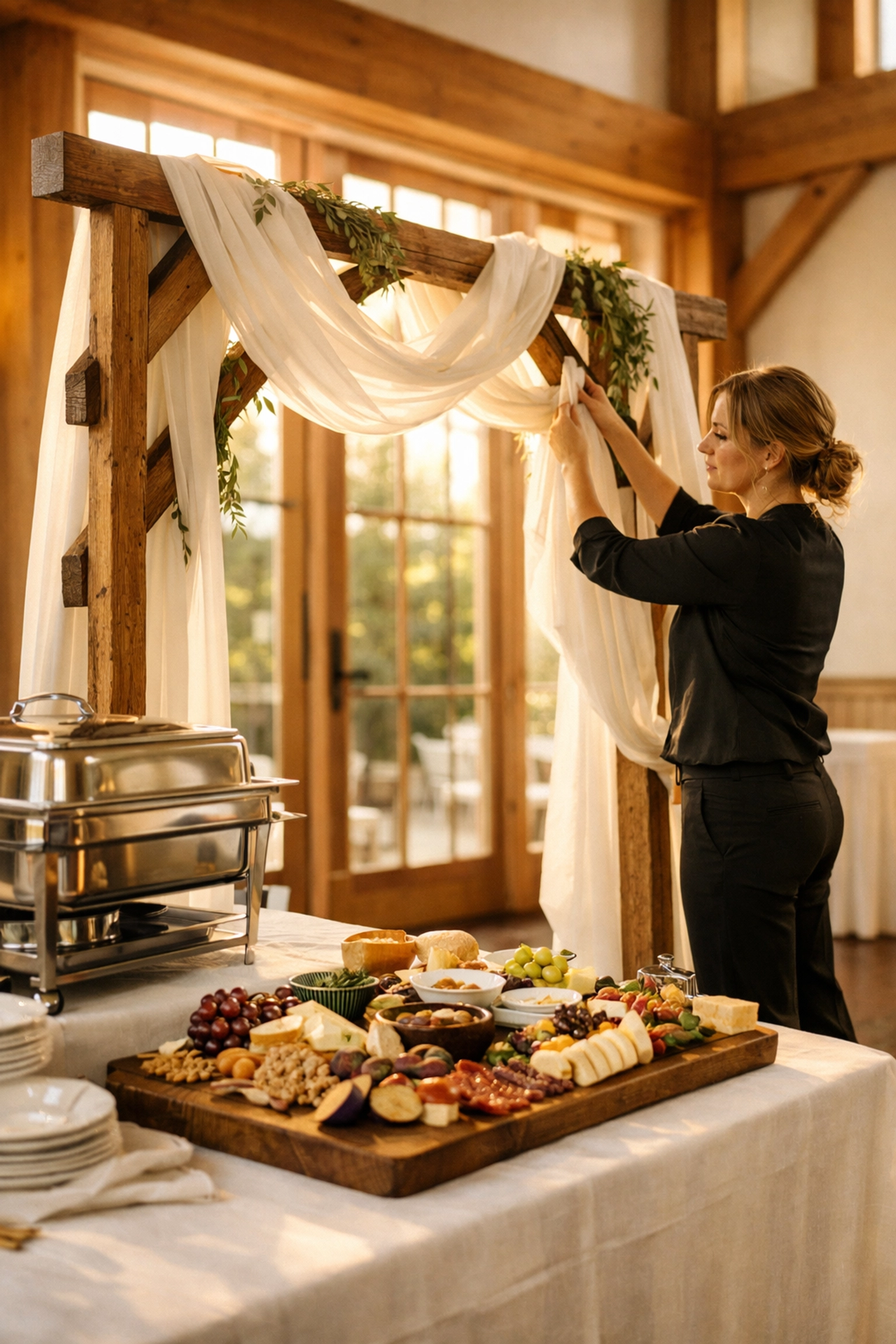 The Weathered Moose LLC wedding decor and catering equipment rentals setup in Northeast Indiana in Fort Wayne.