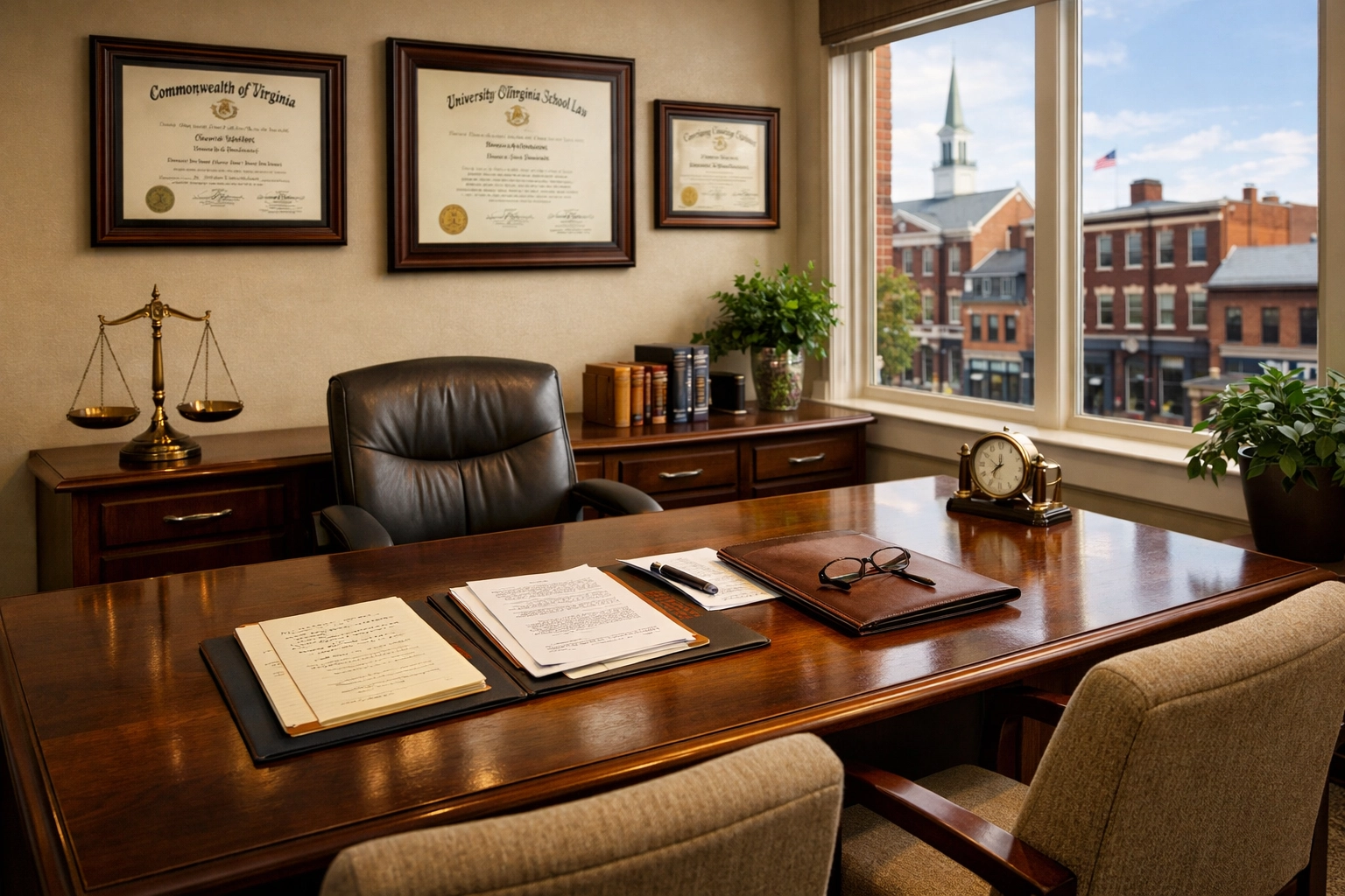 Professional family law office consultation room in Fredericksburg Virginia