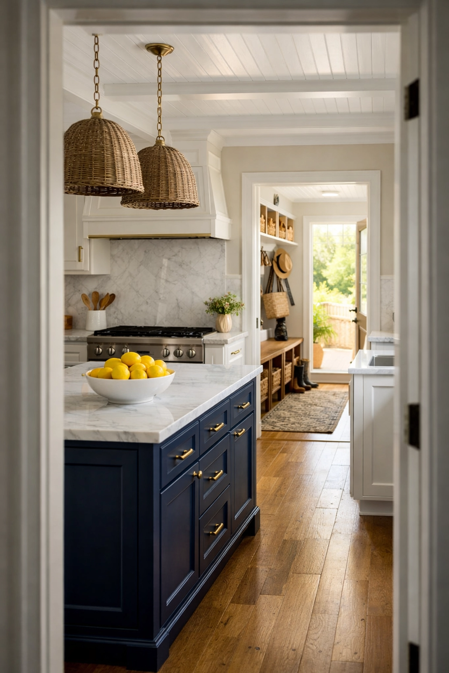 Ninja-clean luxury kitchen in Ashby MA featuring spotless marble countertops and organized spaces.
