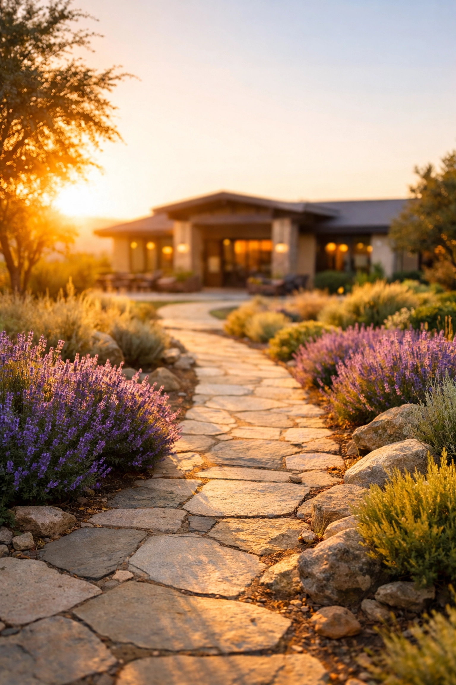 Tranquil outdoor space at a successful California behavioral health facility ready for DHCS approval.
