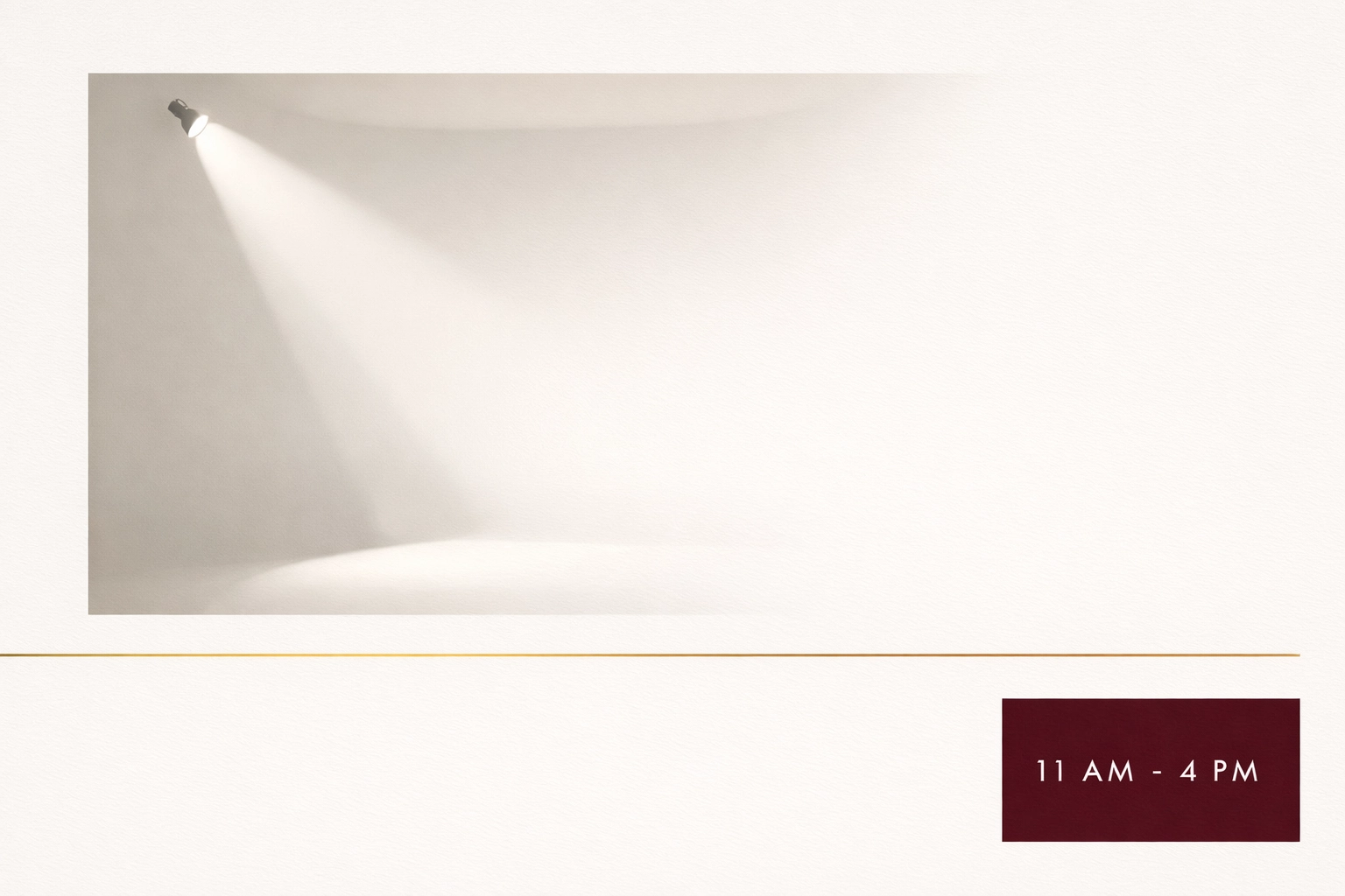 Empty photography studio cyclorama during quiet hours showing exclusive window time slots