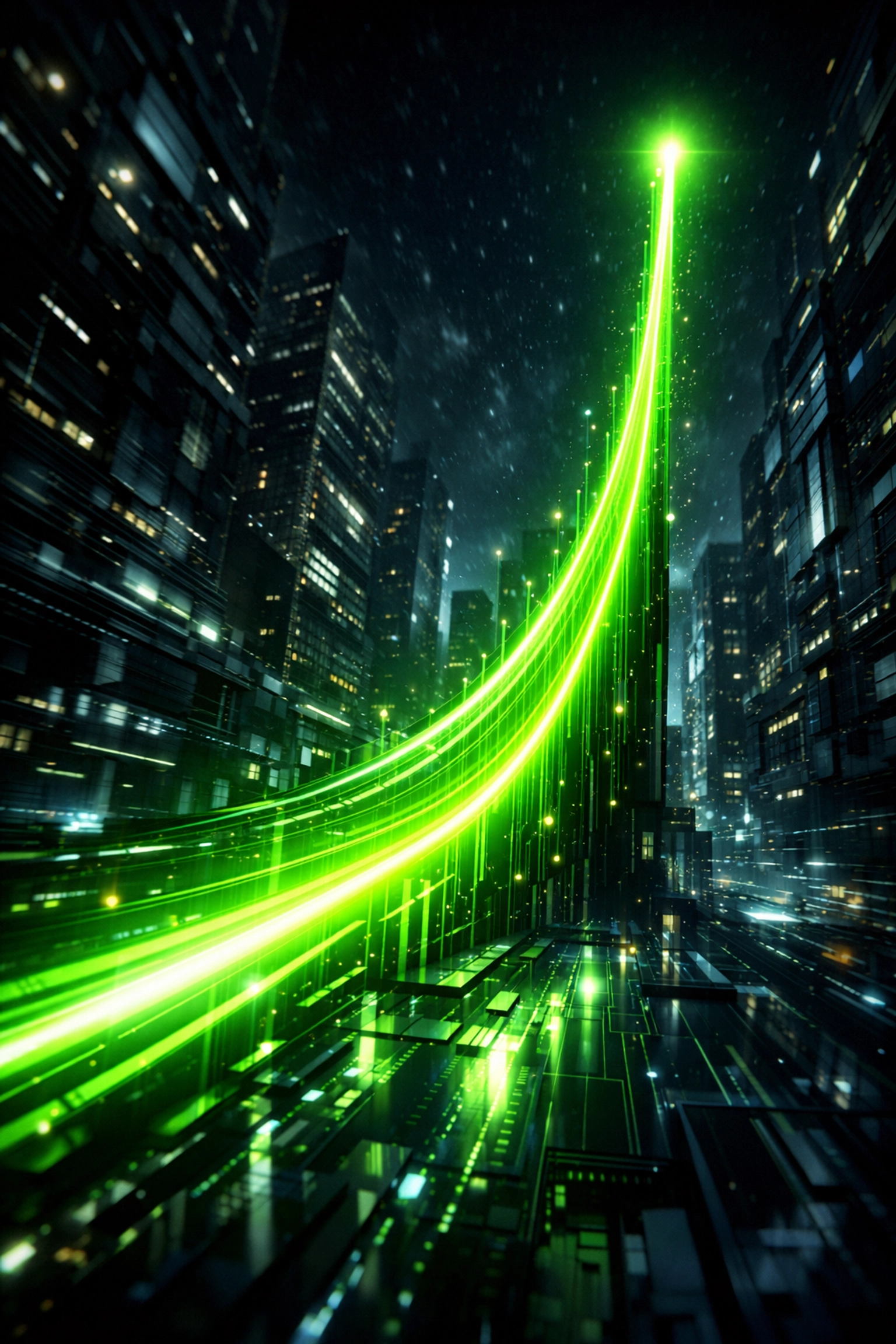 Grafik zum steilen Anstieg der KI-Adoption und technologischem Fortschritt in der Industrie.