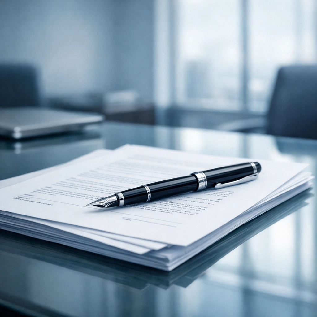 Professional legal paperwork and franchise agreement documents for a North Carolina business sale.