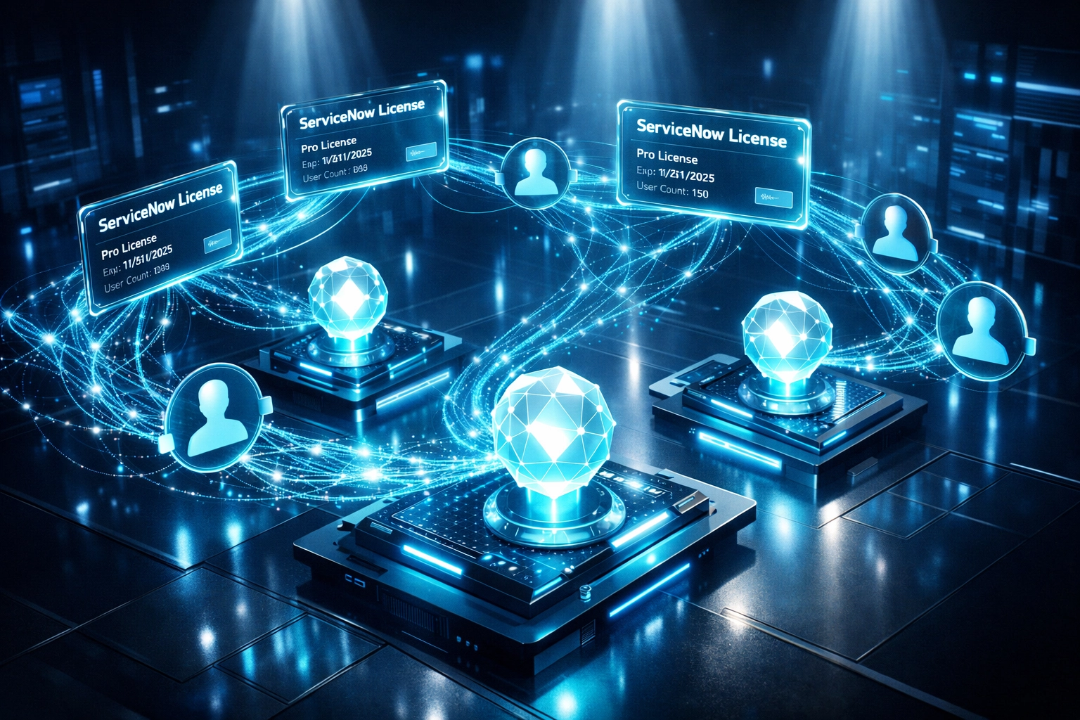 AI-powered ServiceNow ITAM license optimization command center analyzing user data