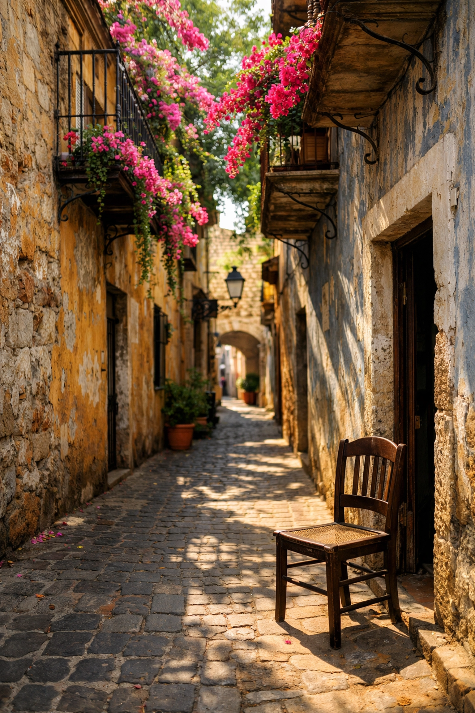 A hidden colorful alley in Santo Domingo, Dominican Republic, showcasing unique travel photography locations.
