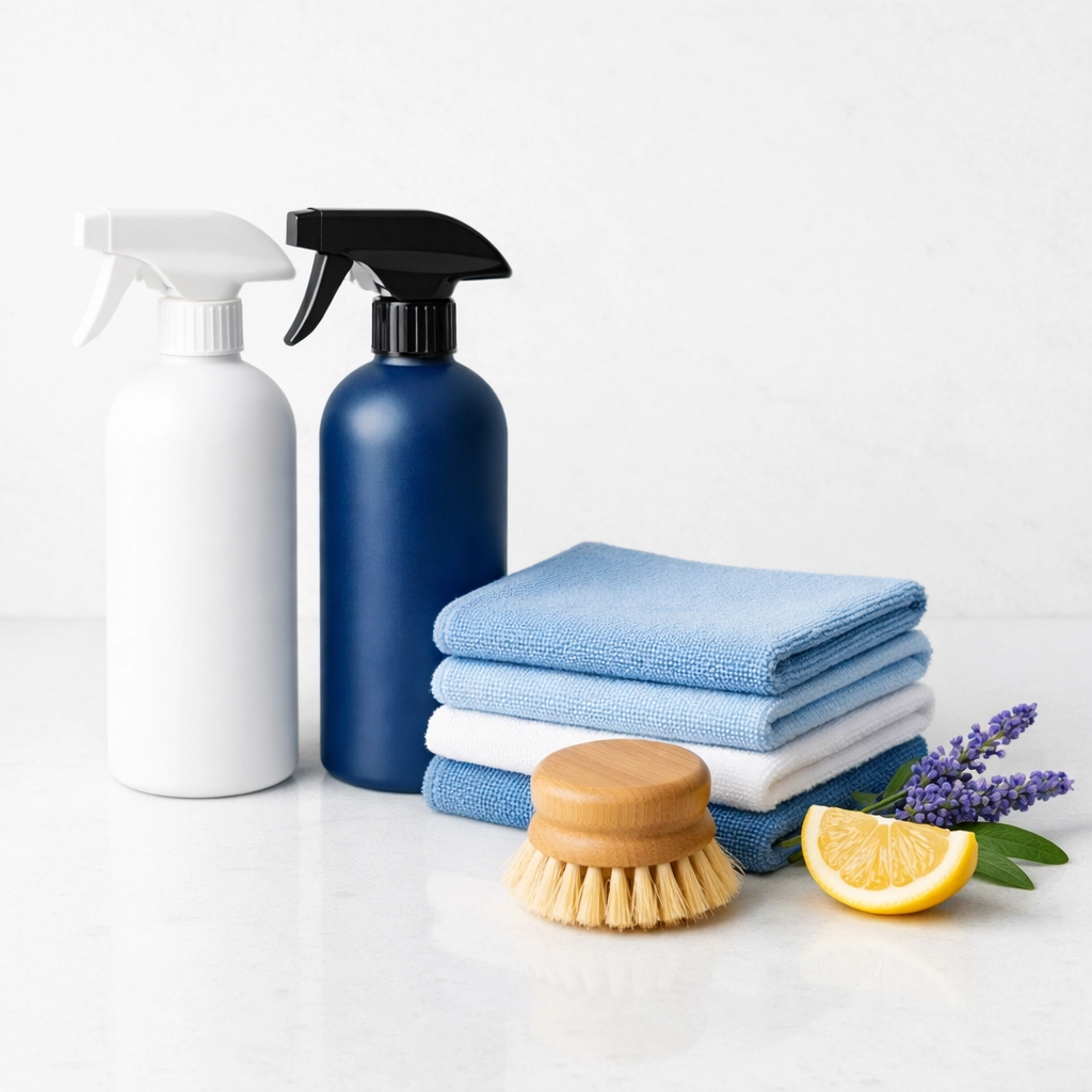 Eco-friendly non-toxic supplies used for premium residential cleaning Massachusetts in Dover homes.