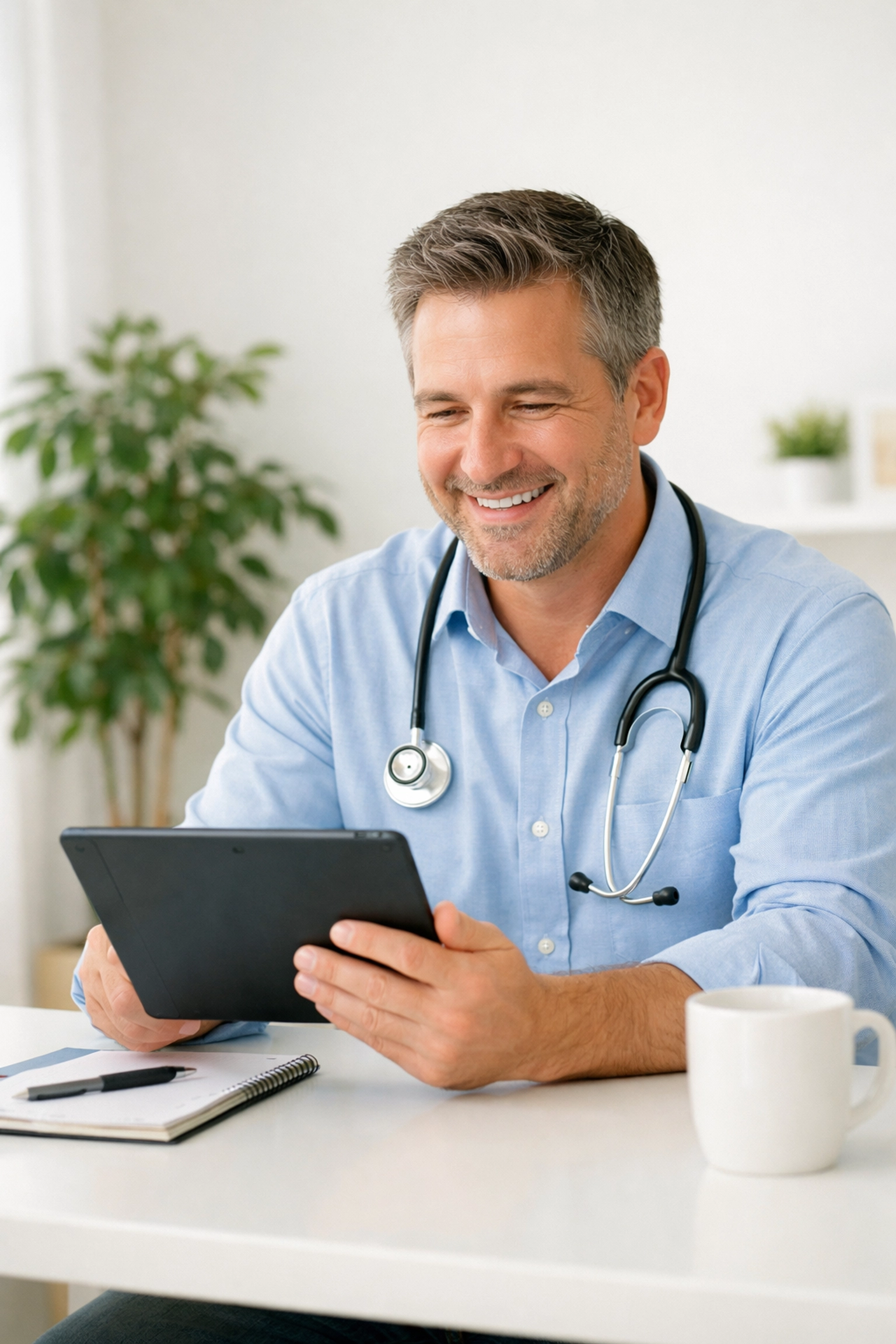 A patient engaging in an online telehealth consultation for personalized medical weight loss supervision.