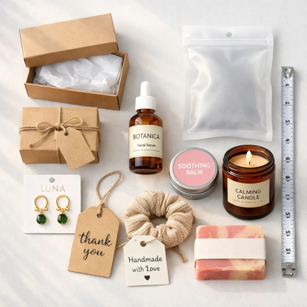 Small test order of wholesale products laid out for quality inspection