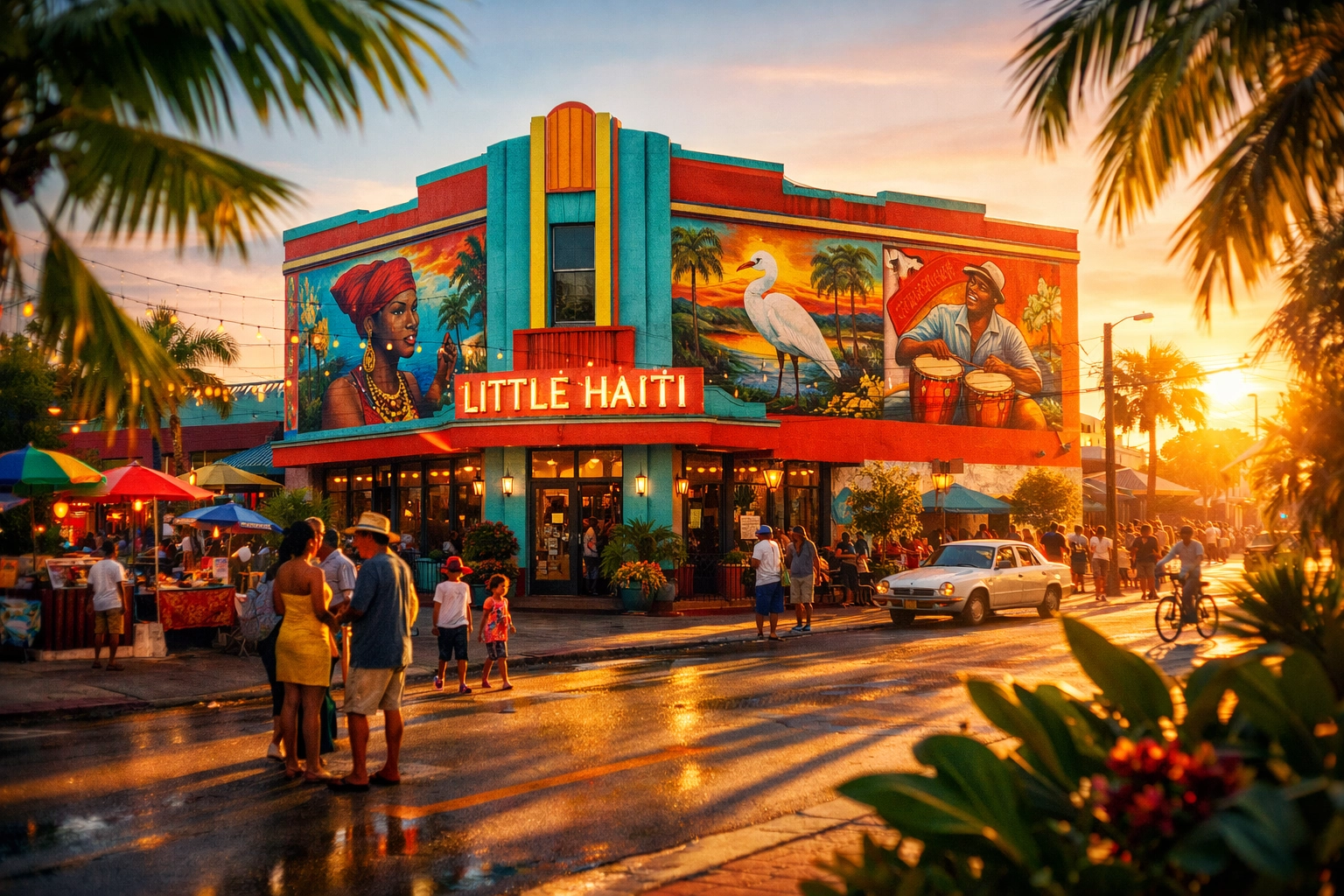 Little Haiti Photo Walk Anniversary Asset Vibrant, community-focused image of Little Haiti, representing the 2-Year Anniversary of the Miami Photo Walk.