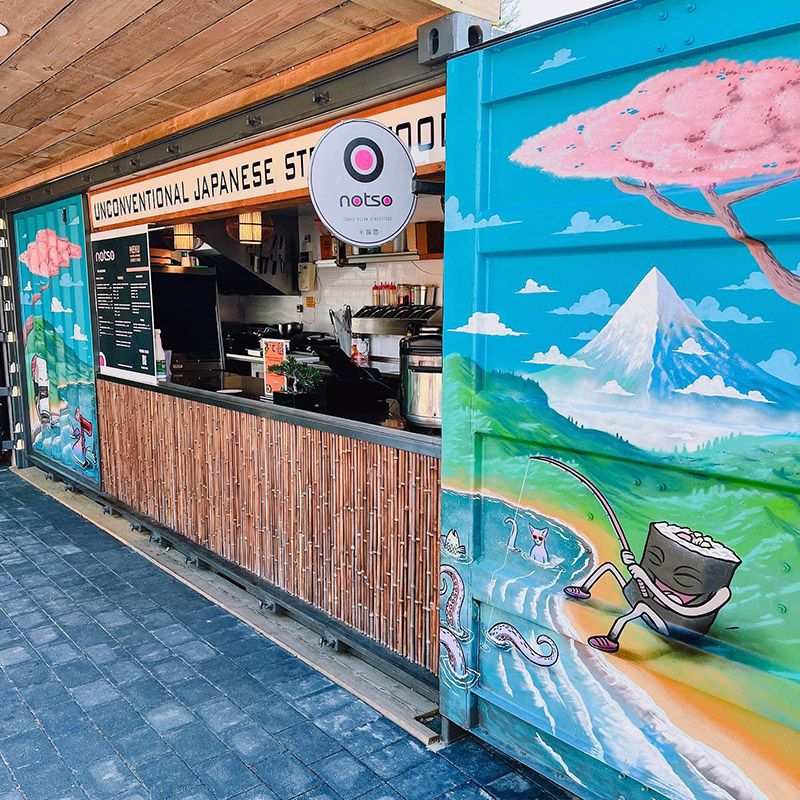 A spread of Japanese street food at the NOTSO stall