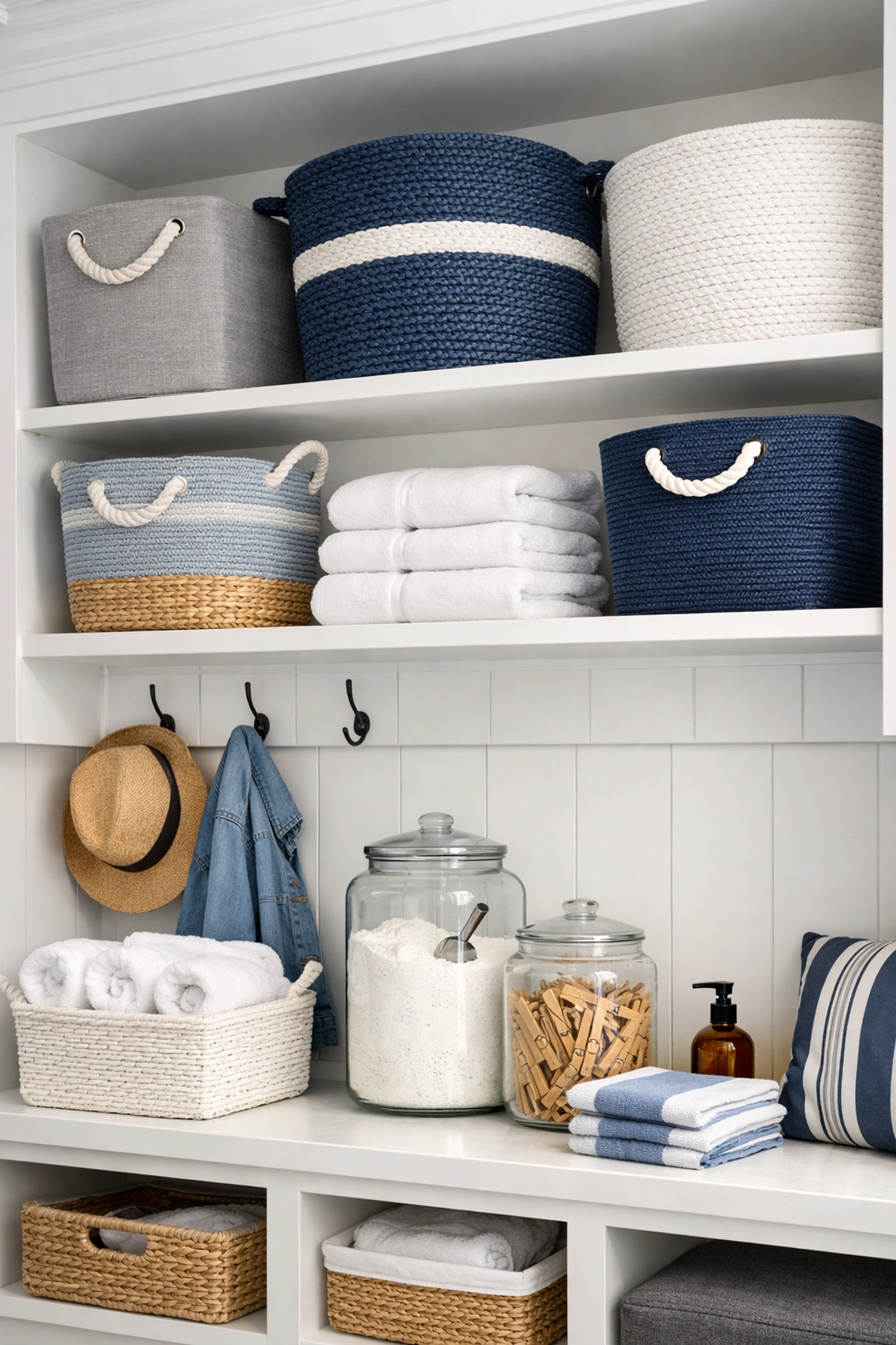 Clean and organized laundry room in Ashby MA illustrating the benefits of professional residential cleaning.