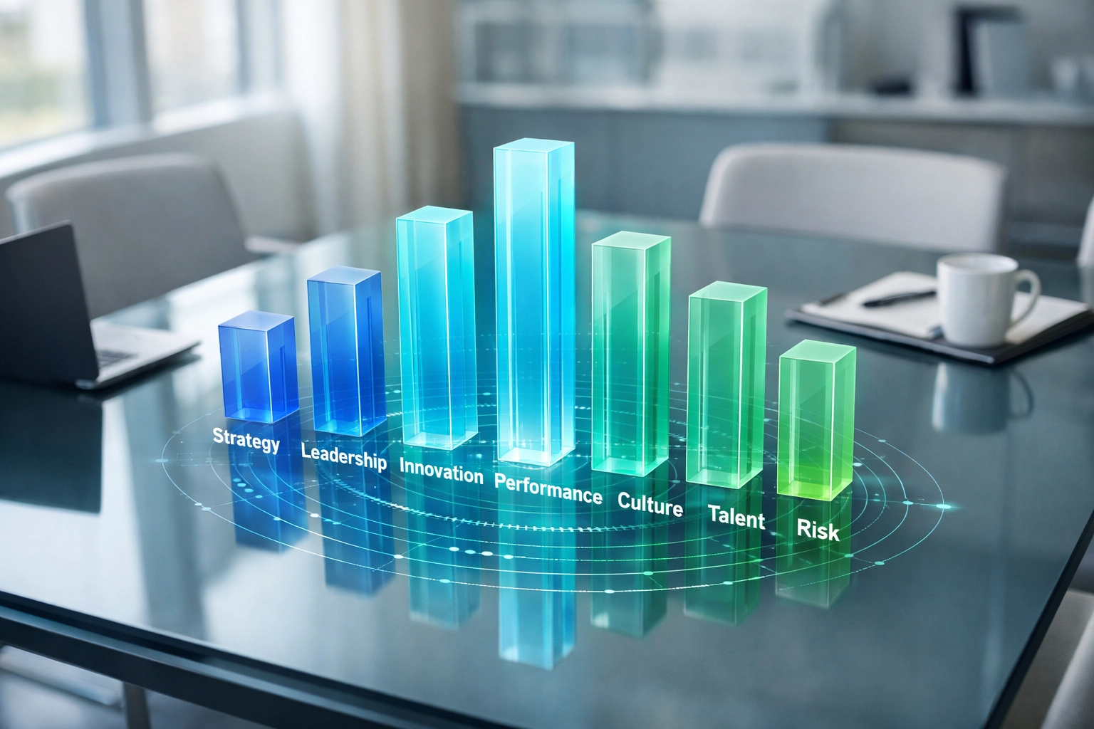 ServiceNow ROI and license audit assessment dashboard displaying seven key ITOM evaluation metrics