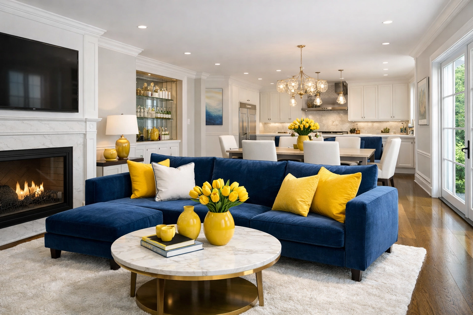 Spacious open-plan living area showing the spotless results of deep cleaning Westborough services.