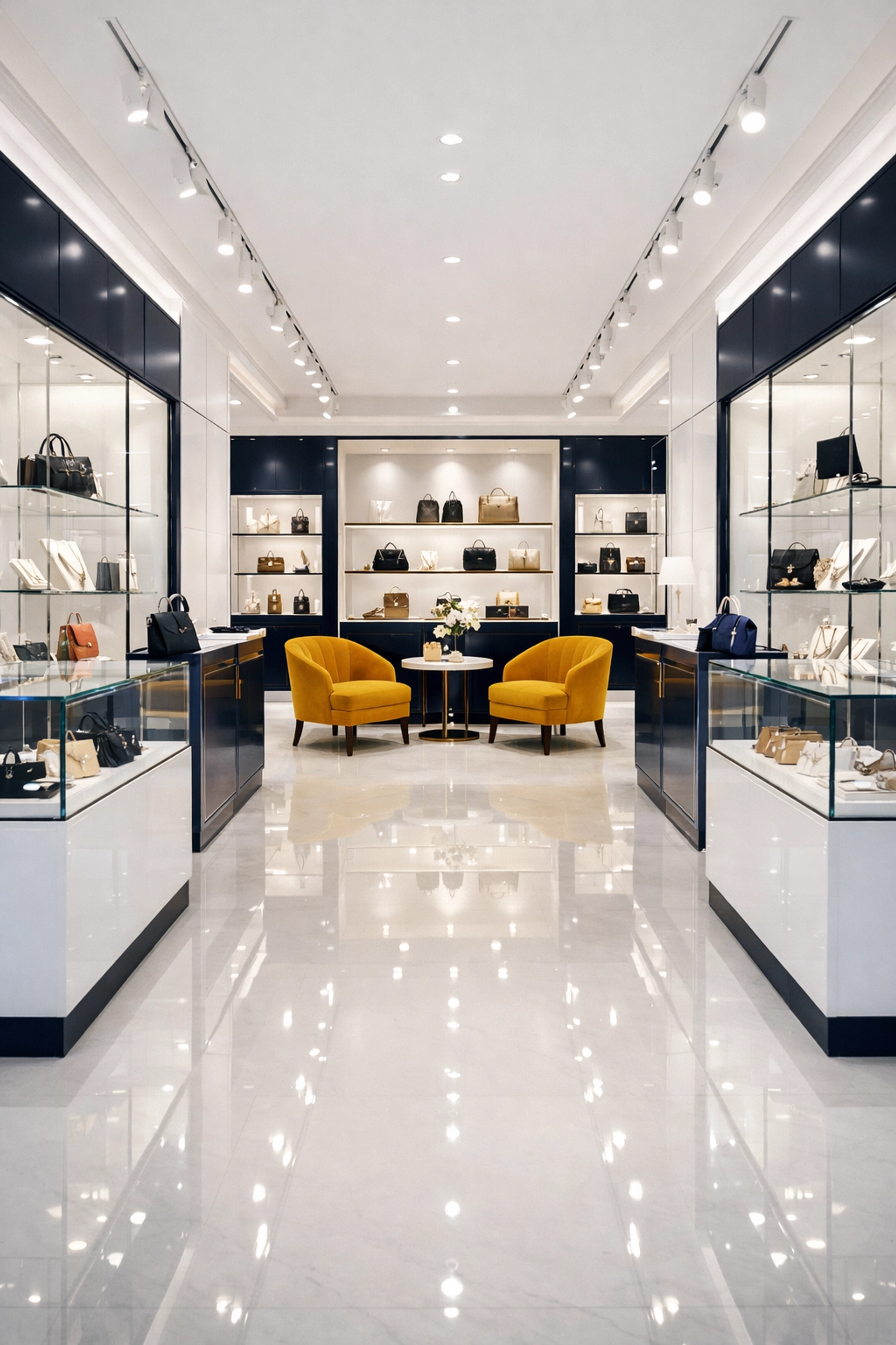 Spotless luxury boutique interior showing professional retail store cleaning in Springfield for great first impressions.