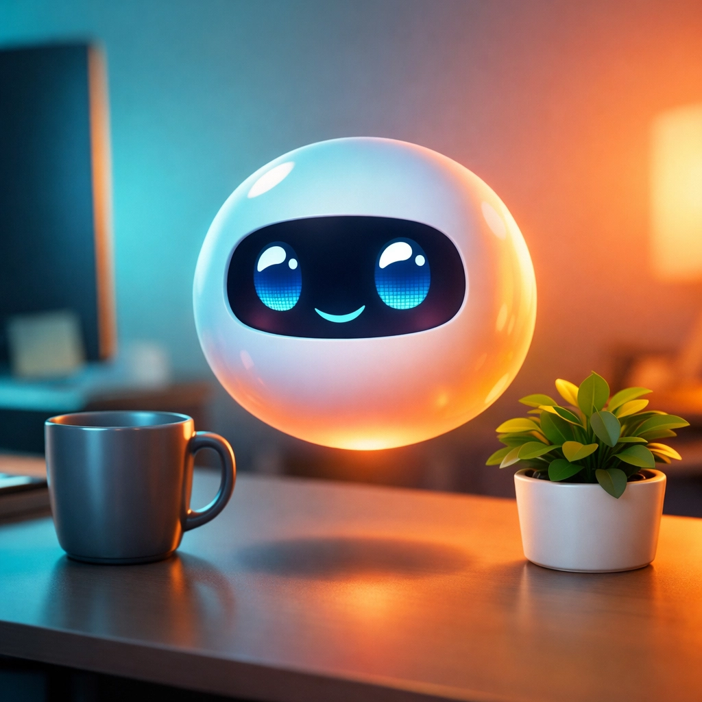 A friendly digital AI assistant representing helpful and personalized customer support automation.