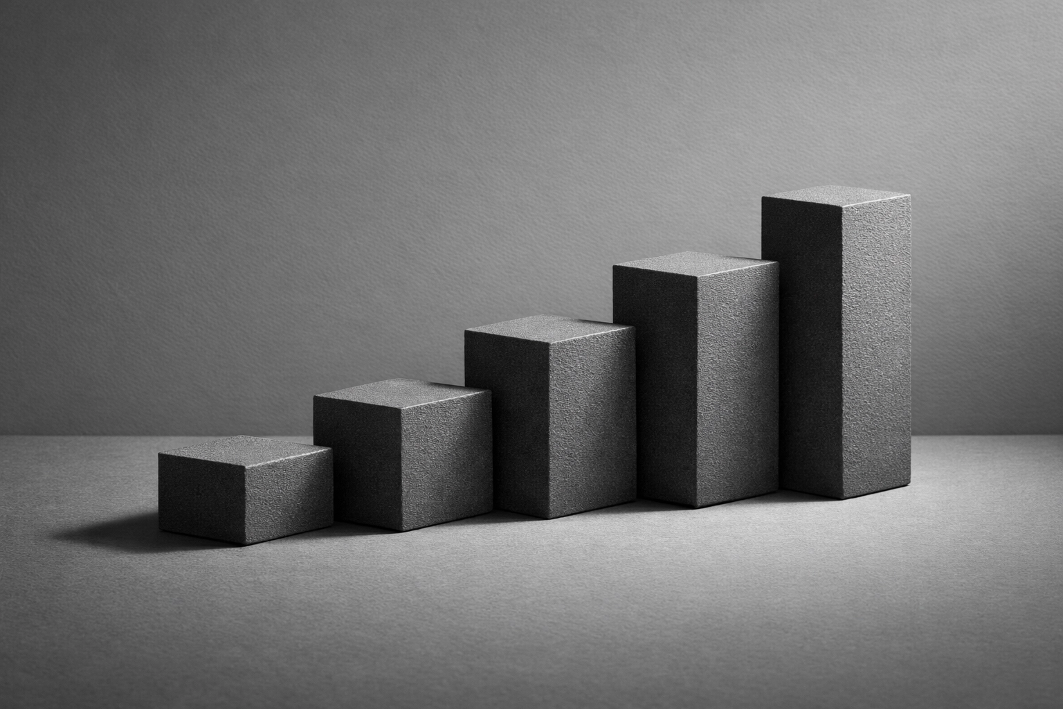 Ascending blocks representing systematic SEO growth and revenue progression