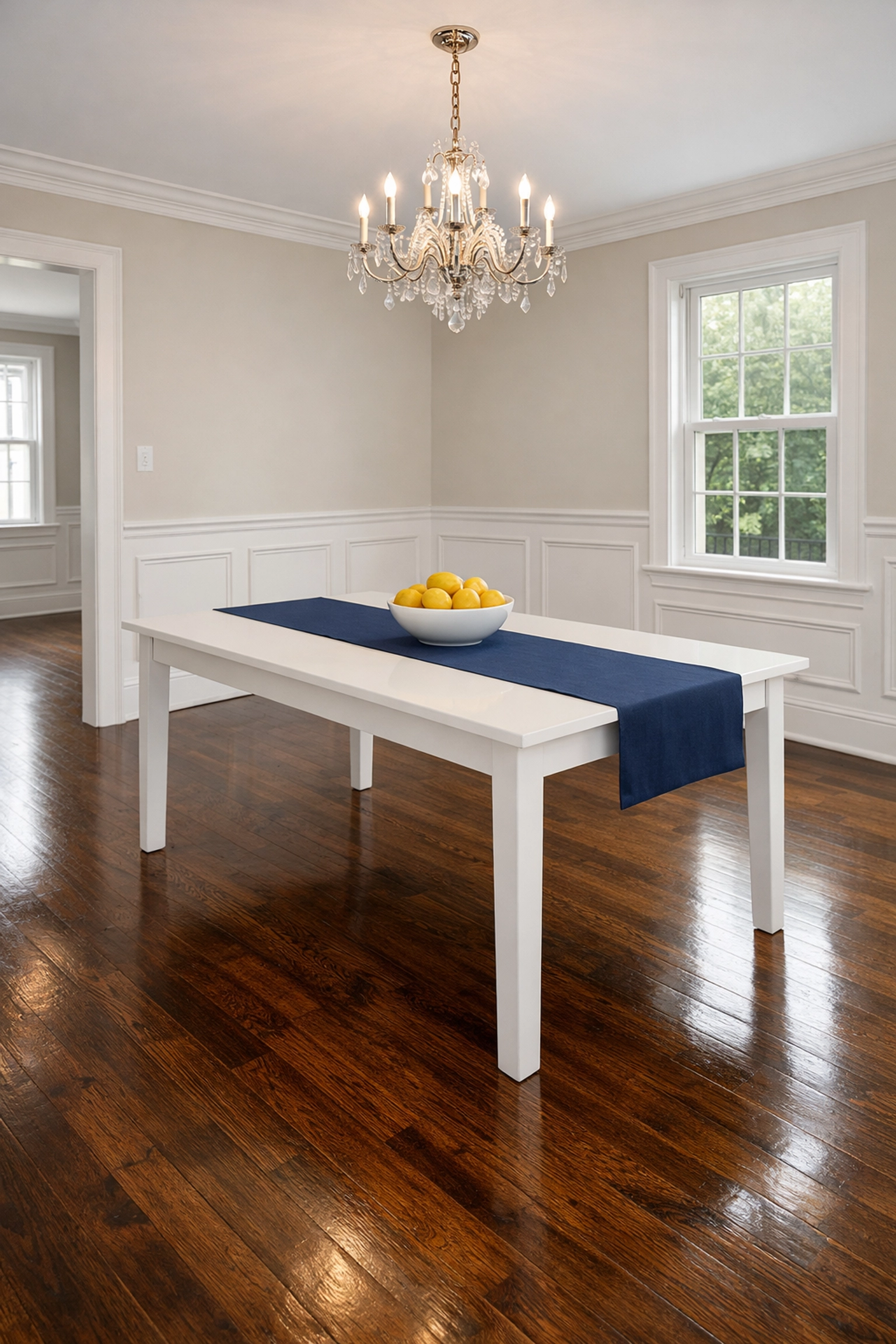 A spotless, market-ready dining room in Lancaster, MA after a professional estate cleaning.