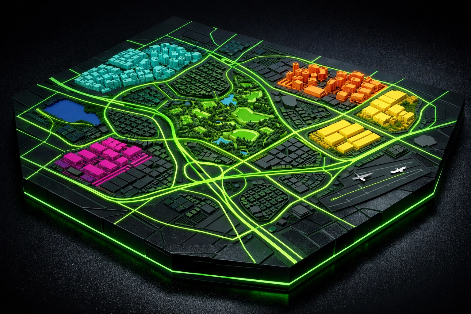 Digital map highlighting exclusive Irvine towing territory zones for SEO dominance.