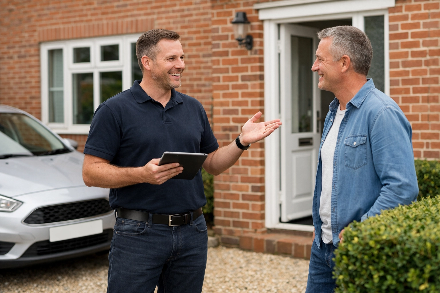 i-Spy CCTV expert providing a home security consultation for an Emsworth homeowner.