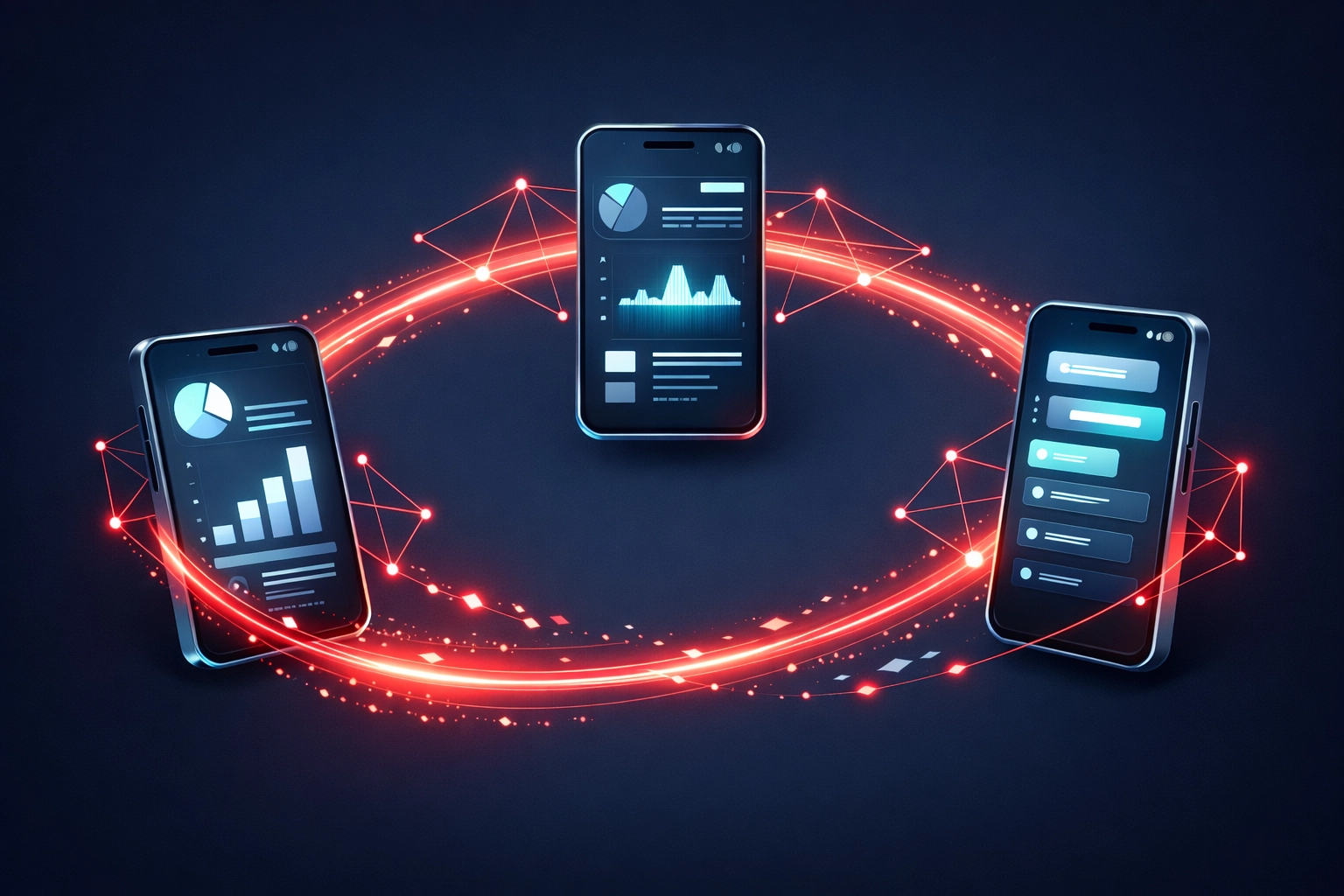 Connected business apps automating workflows between multiple platforms
