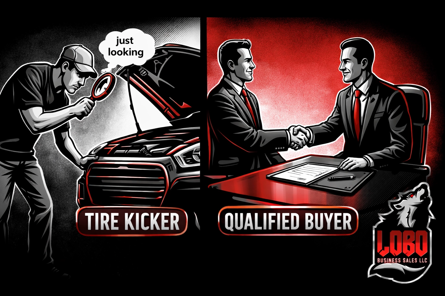 Tire kicker vs qualified buyer—lookers versus handshake agreement