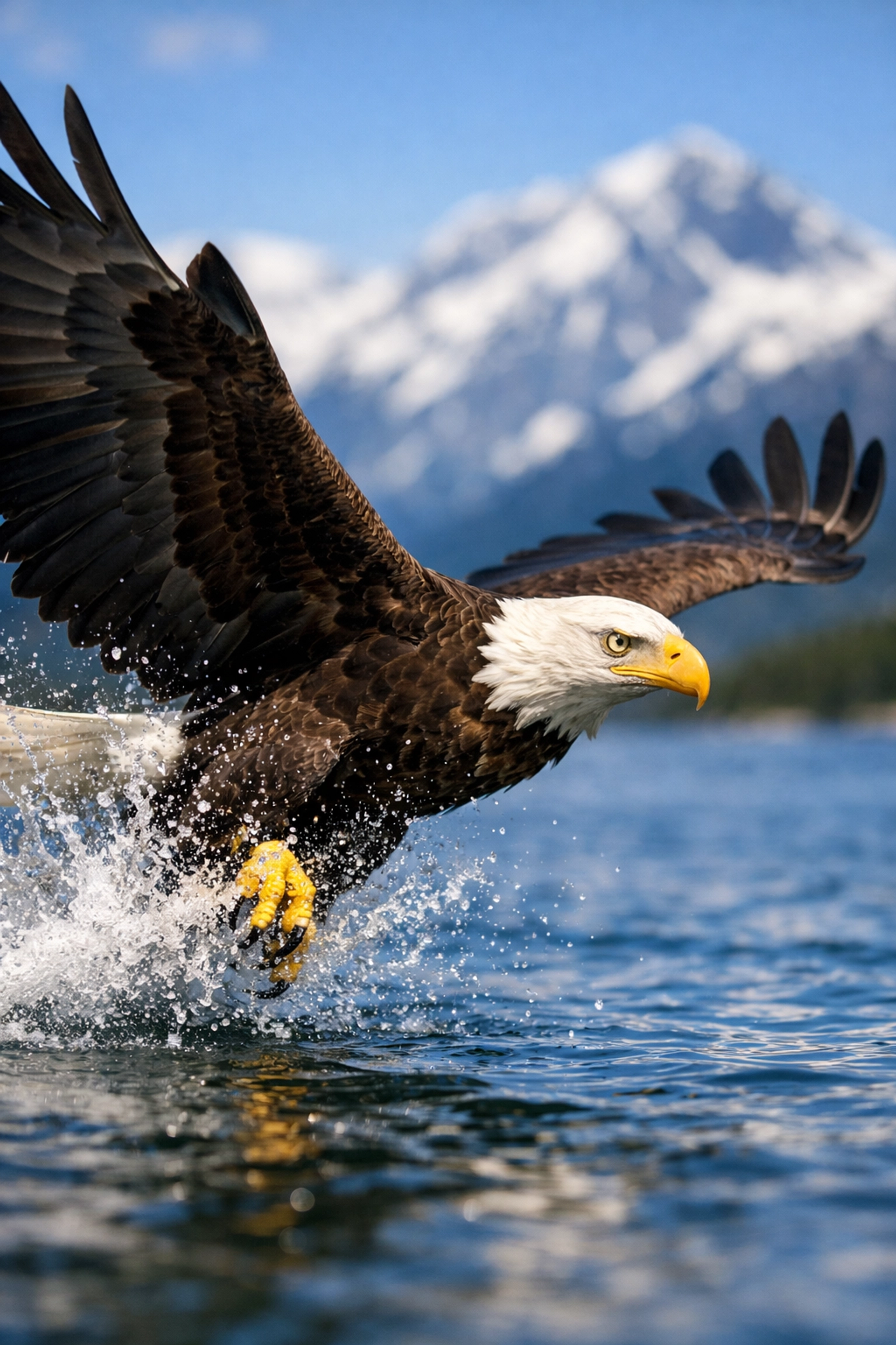 Fast-action bald eagle flight shot demonstrating when how to use manual mode camera is not ideal.