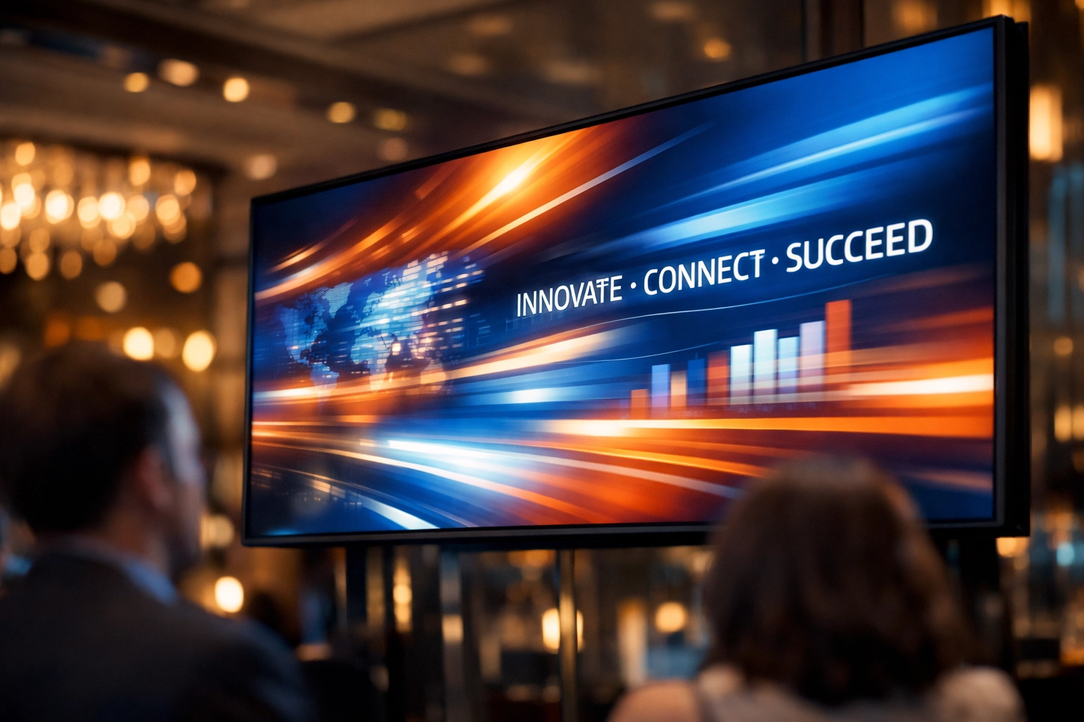 Dynamic digital sponsorship display engaging venue visitors with rotating content