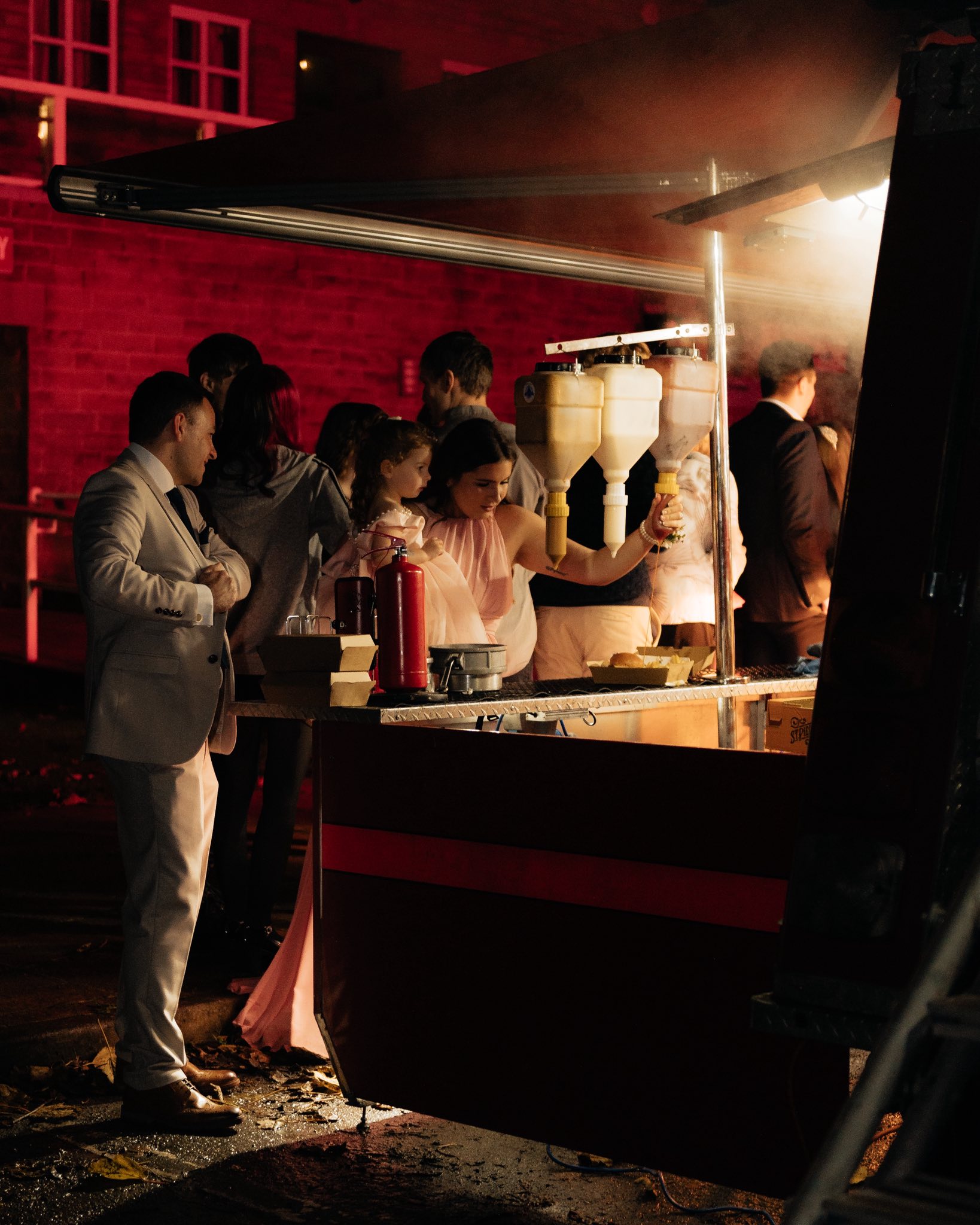 Food Truck Gathering at Night