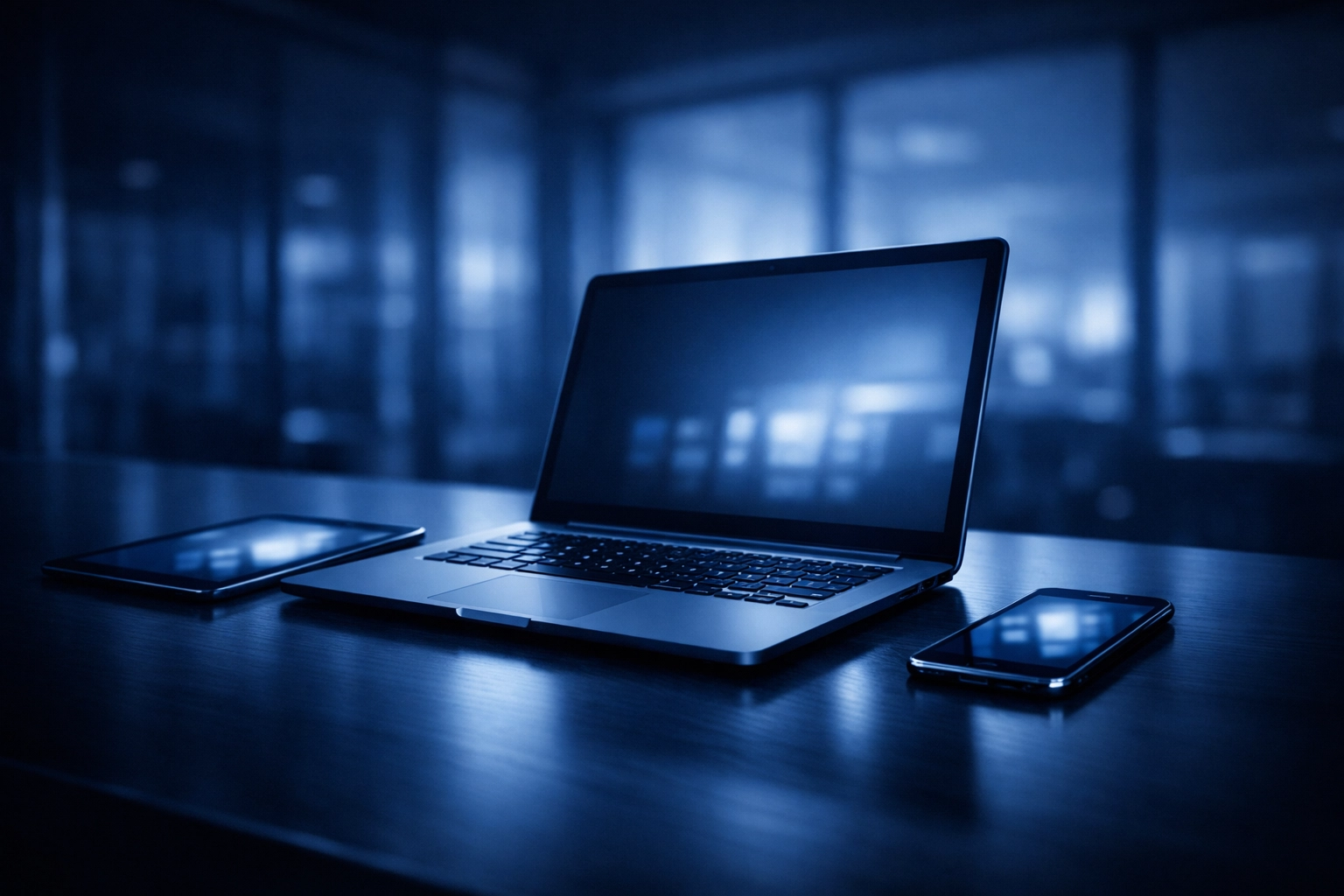 Integrated business communication tools on a modern desk setup for improved team workflow and collaboration.