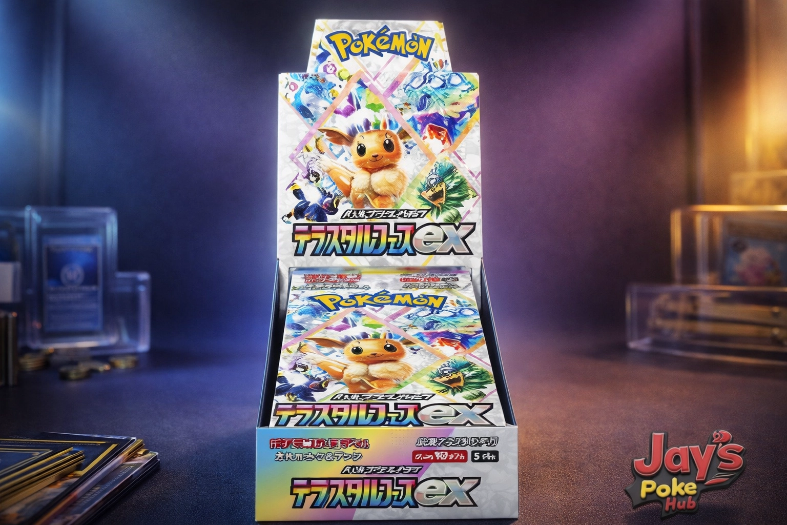 Japanese Pokémon card booster box display - Triplet Beat