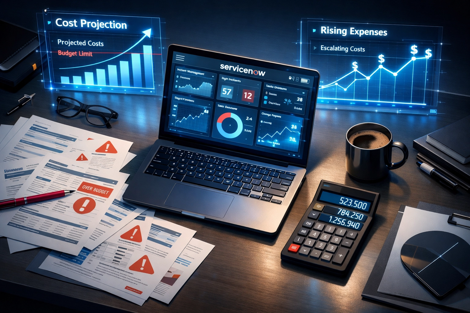 ServiceNow implementation cost analysis showing hidden ITOM expenses and budget projections