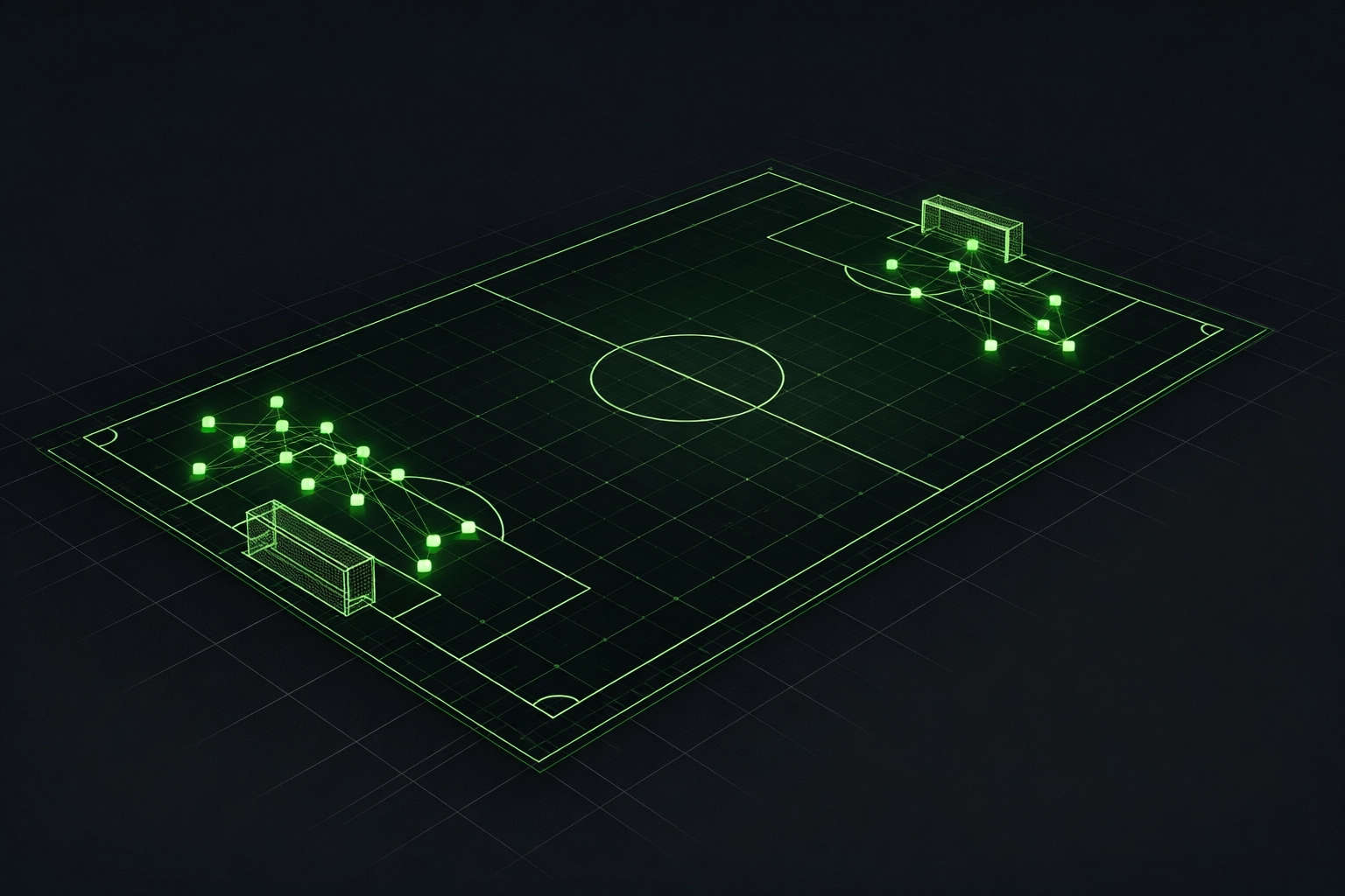 Data-driven xG football analysis showing shot locations on a digital pitch for betting value.