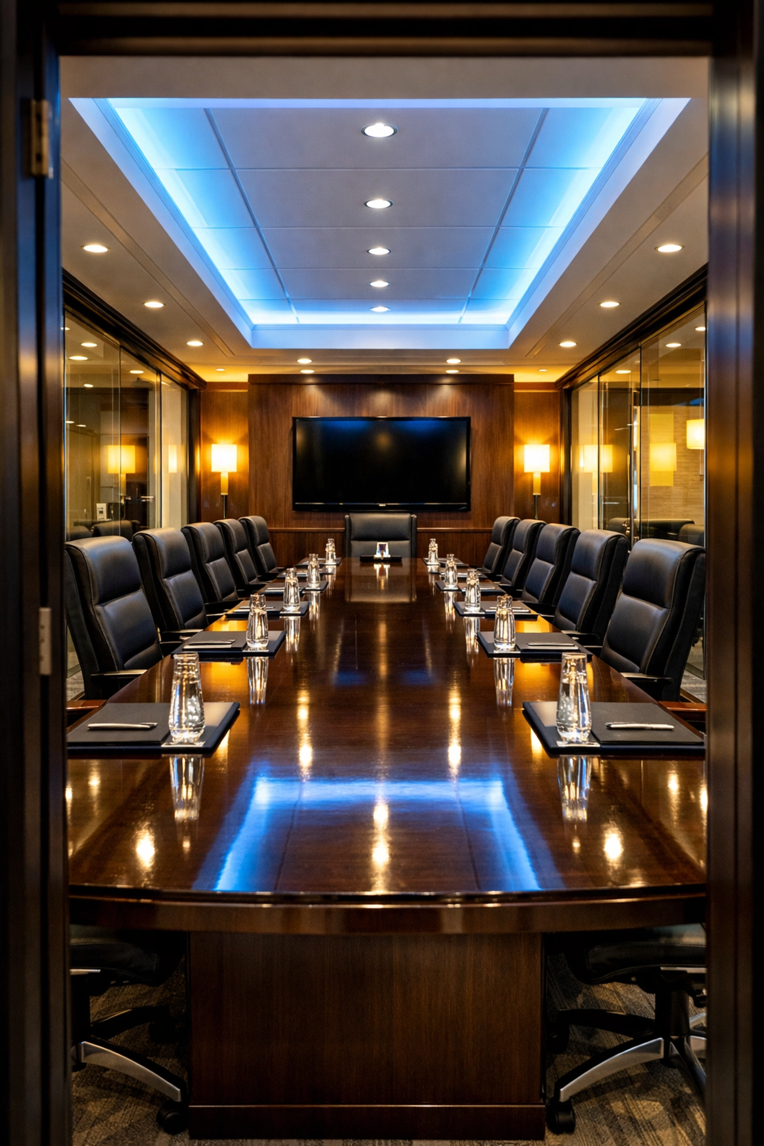 Impeccably clean Milton conference room representing high-end professional facility maintenance.