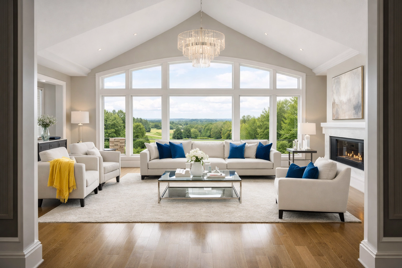 Staged and perfectly cleaned living room in a Bolton home ready for prospective buyers.