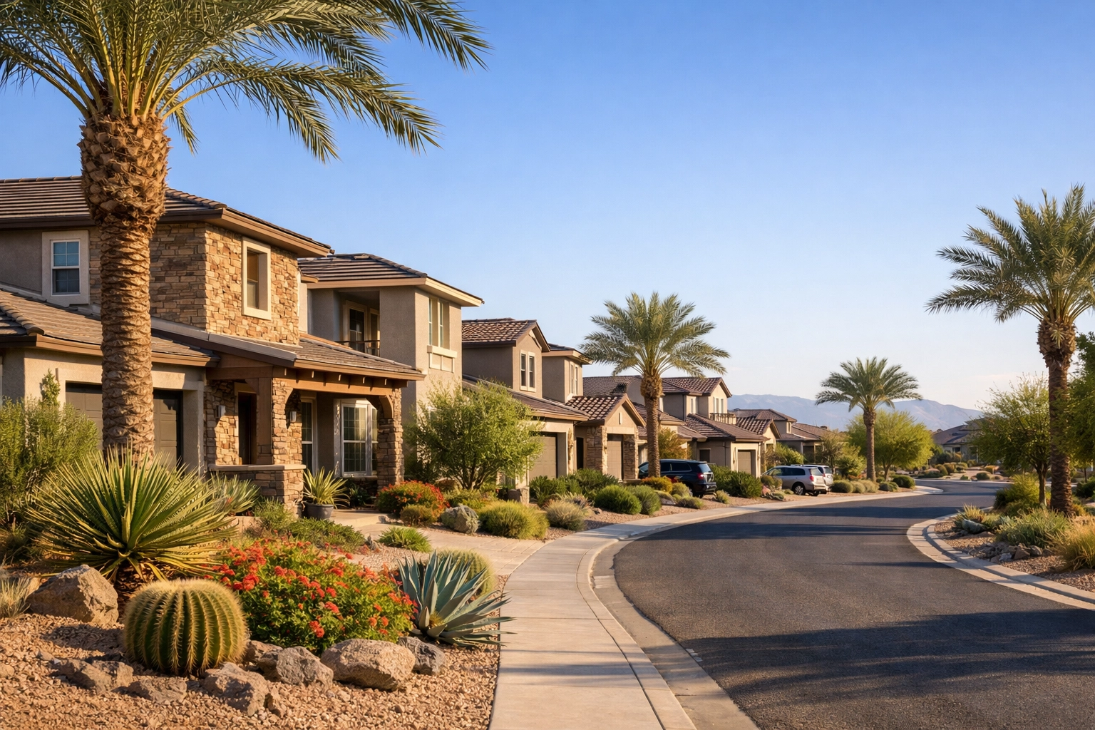 Buckeye Arizona real estate blog header featuring a bright residential neighborhood streetscape Buckeye Arizona real estate blog header featuring a bright residential neighborhood streetscape