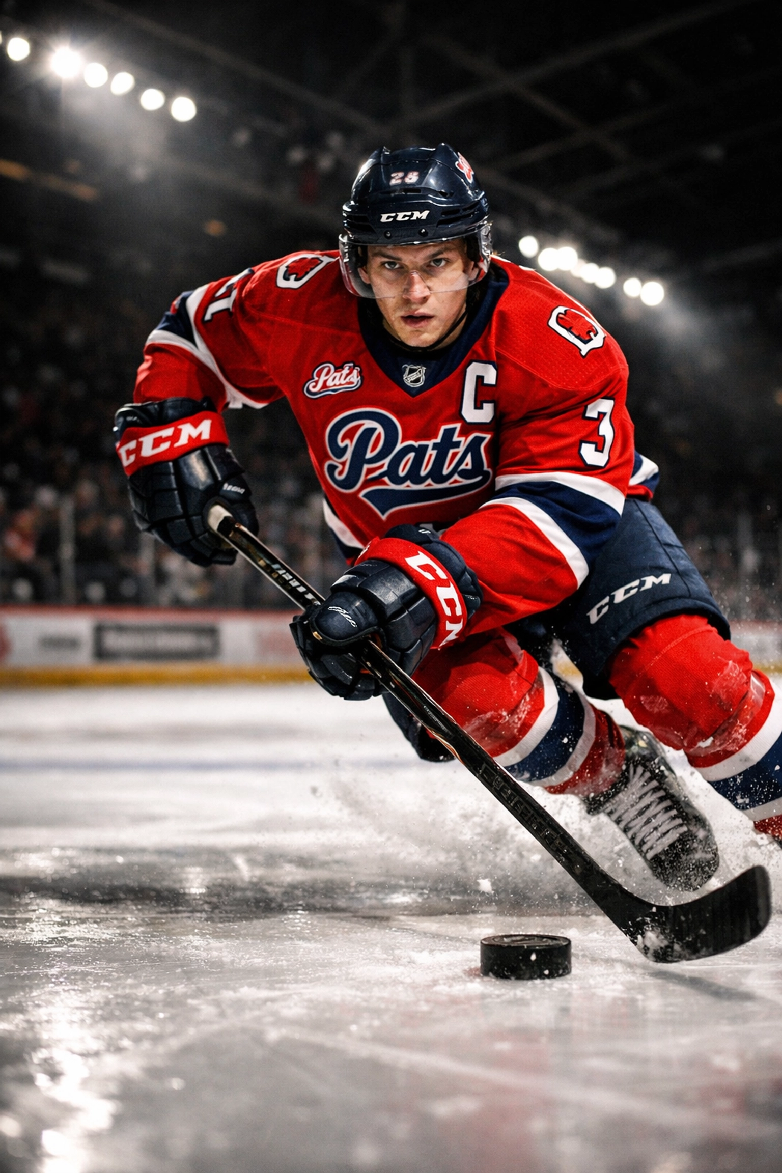 Regina Pats hockey player in action during WHL game