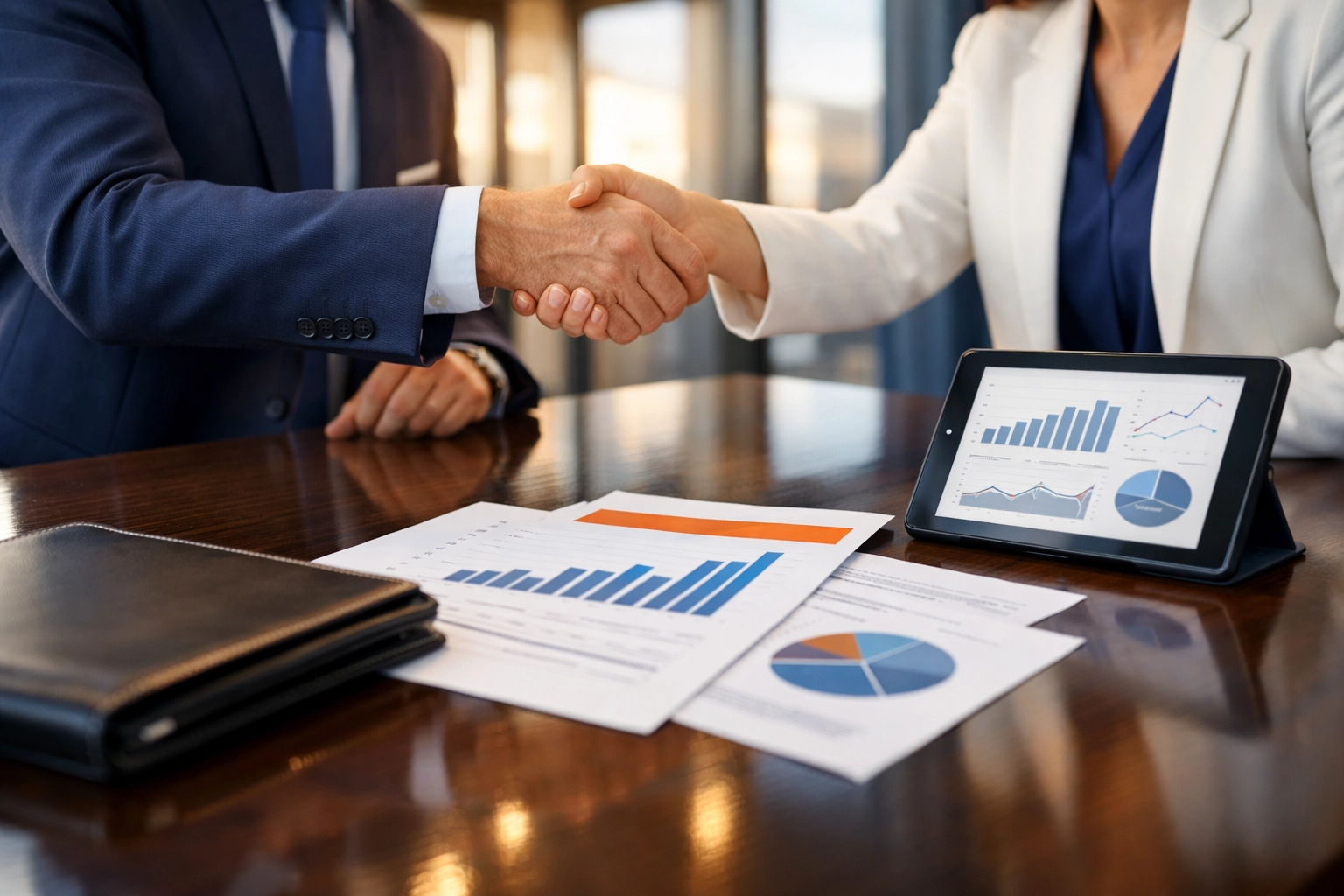 Business broker helping owner prepare clean financials for business sale