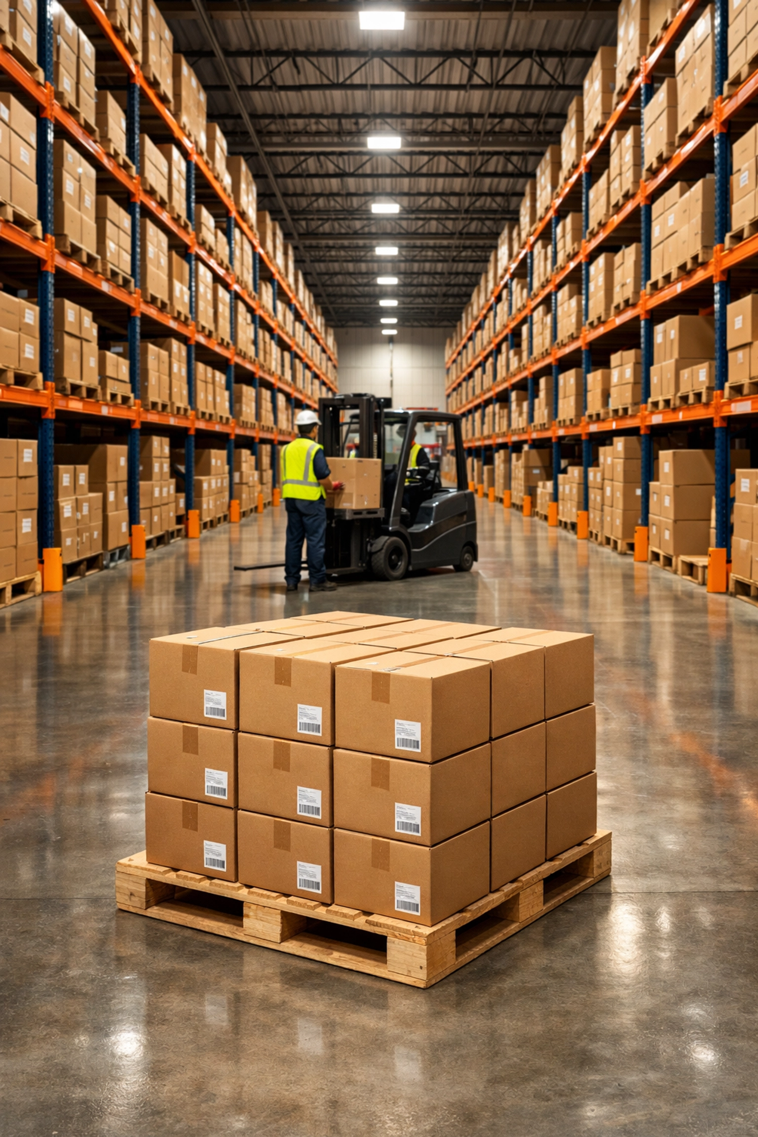 Modern U.S. 3PL fulfillment warehouse showing organized inventory for fast domestic shipping.