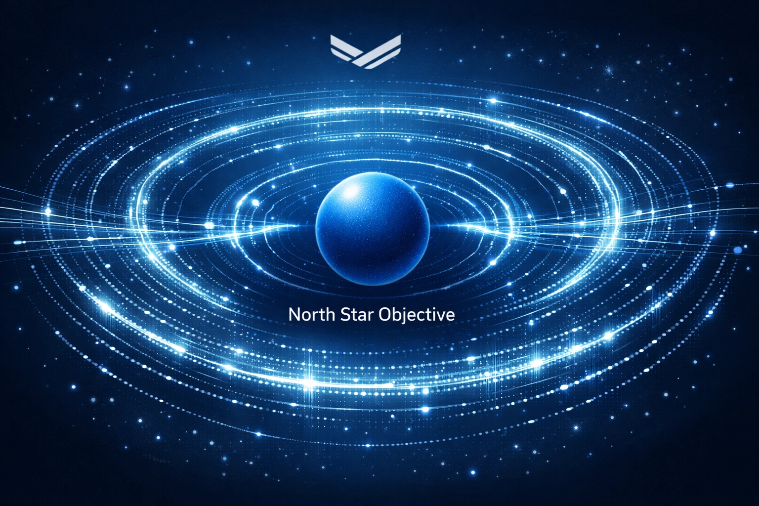 Digital visualization of continuous feedback loops supporting real-time business data and strategic goals.