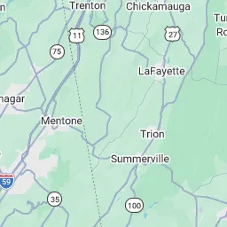 Map showing the broad service area of Provision Plumbing including Chattanooga and Soddy Daisy