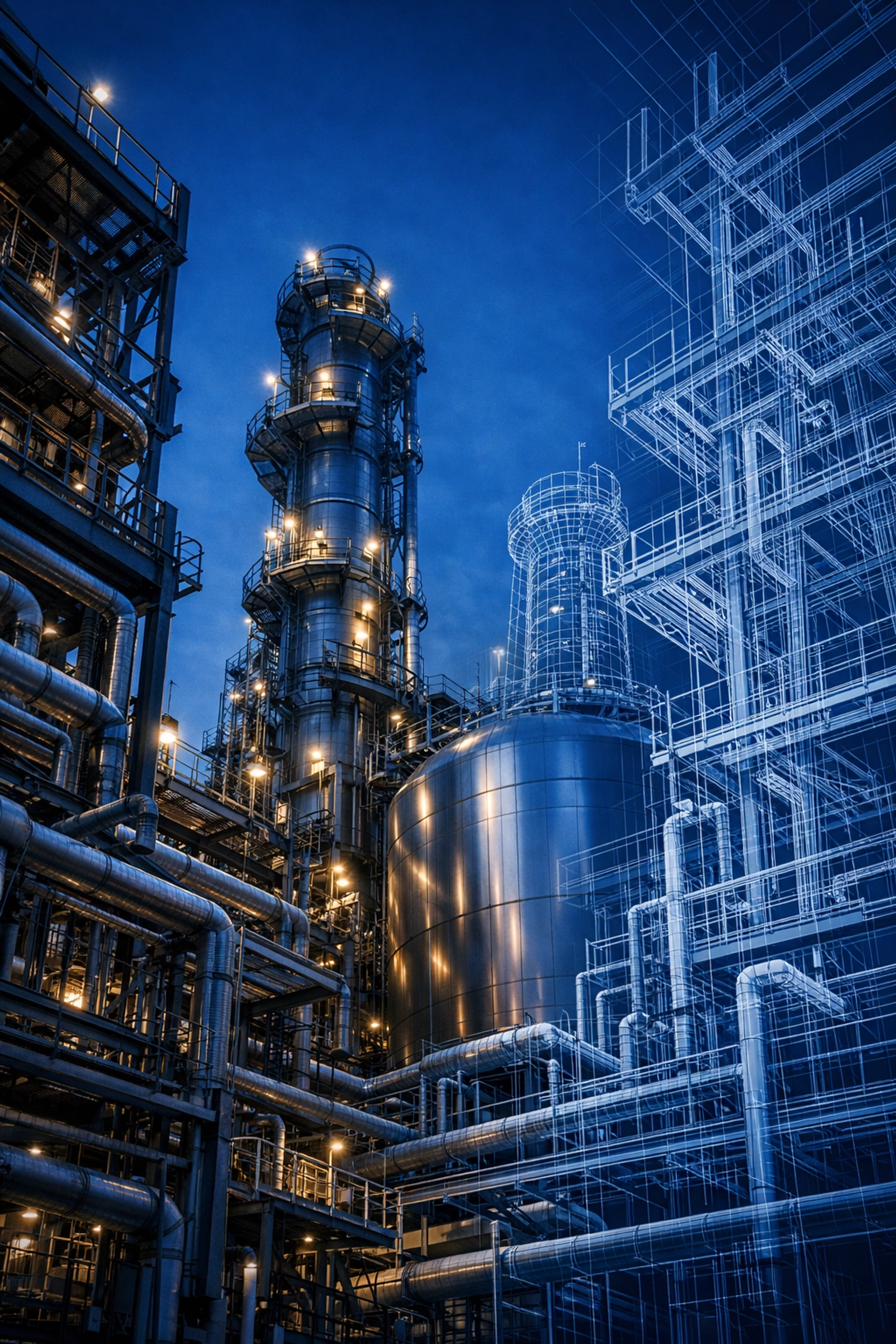 Complex site of an oil and gas EPC contractor showcasing large-scale infrastructure solutions.