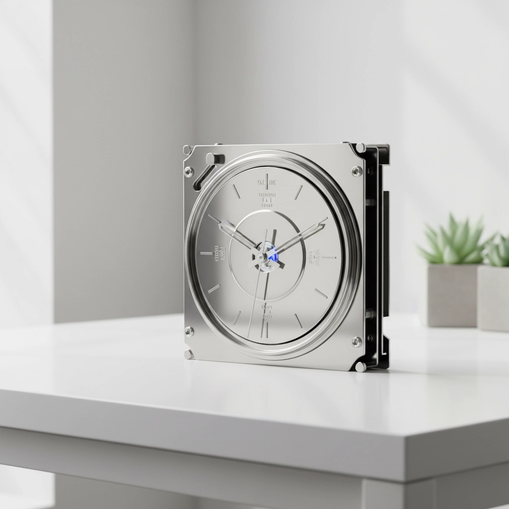 a clock made from an old hard drive