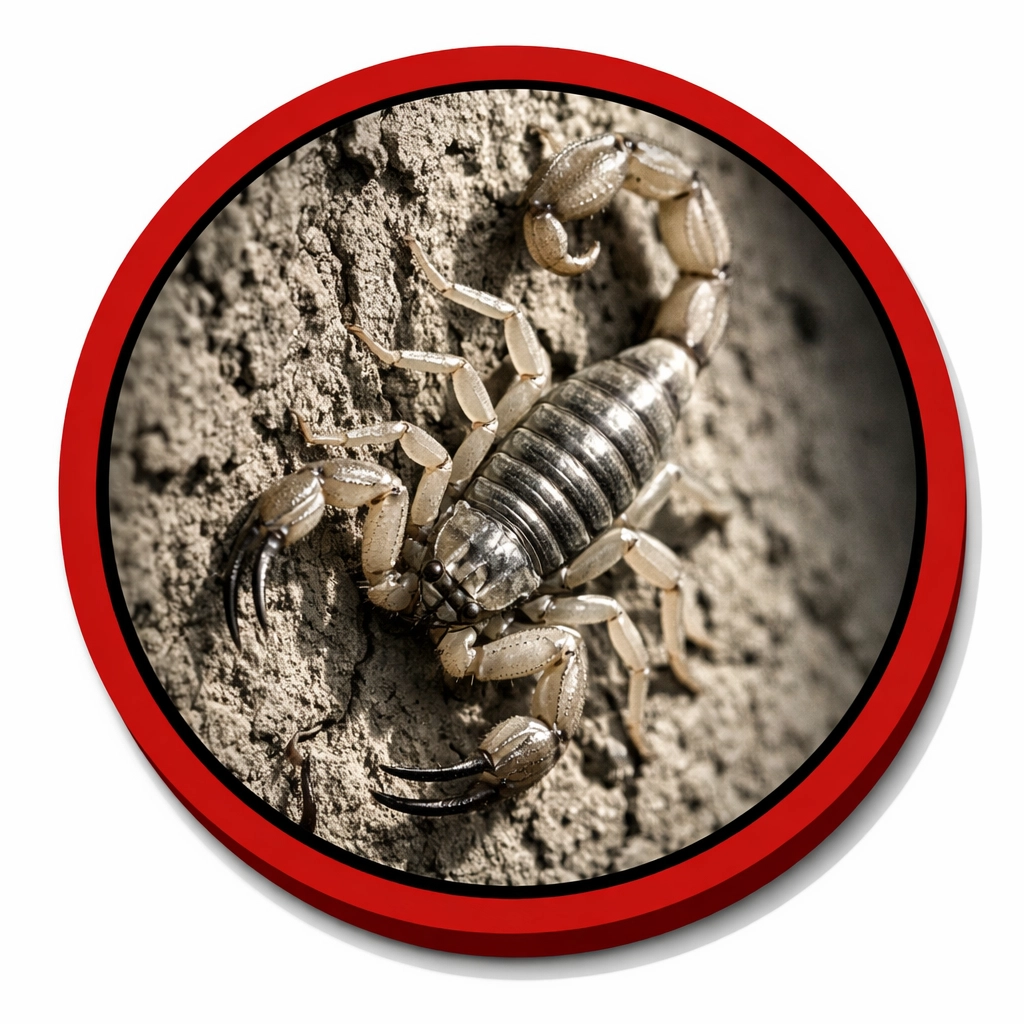 Arizona Bark Scorpion climbing a stucco wall, showing the importance of professional exclusion in 85128.