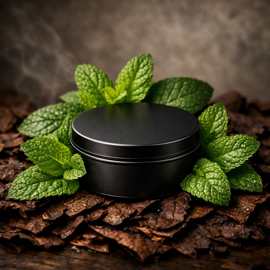 Blackmint Maduro beard butter with fresh mint and dark tobacco leaves for deep beard softening.