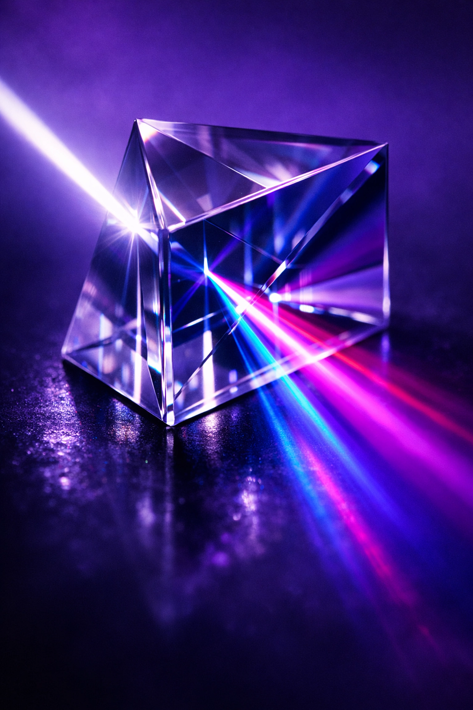 Light refracting through a prism, symbolizing the visibility provided by project management consulting services.
