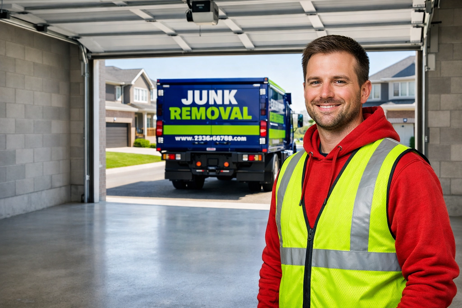 Construction Site Clean-up in Barrie: Keep Your Project Moving Debris-free garage in Barrie after a post-construction clean-up service by the Junk GTA removal team.