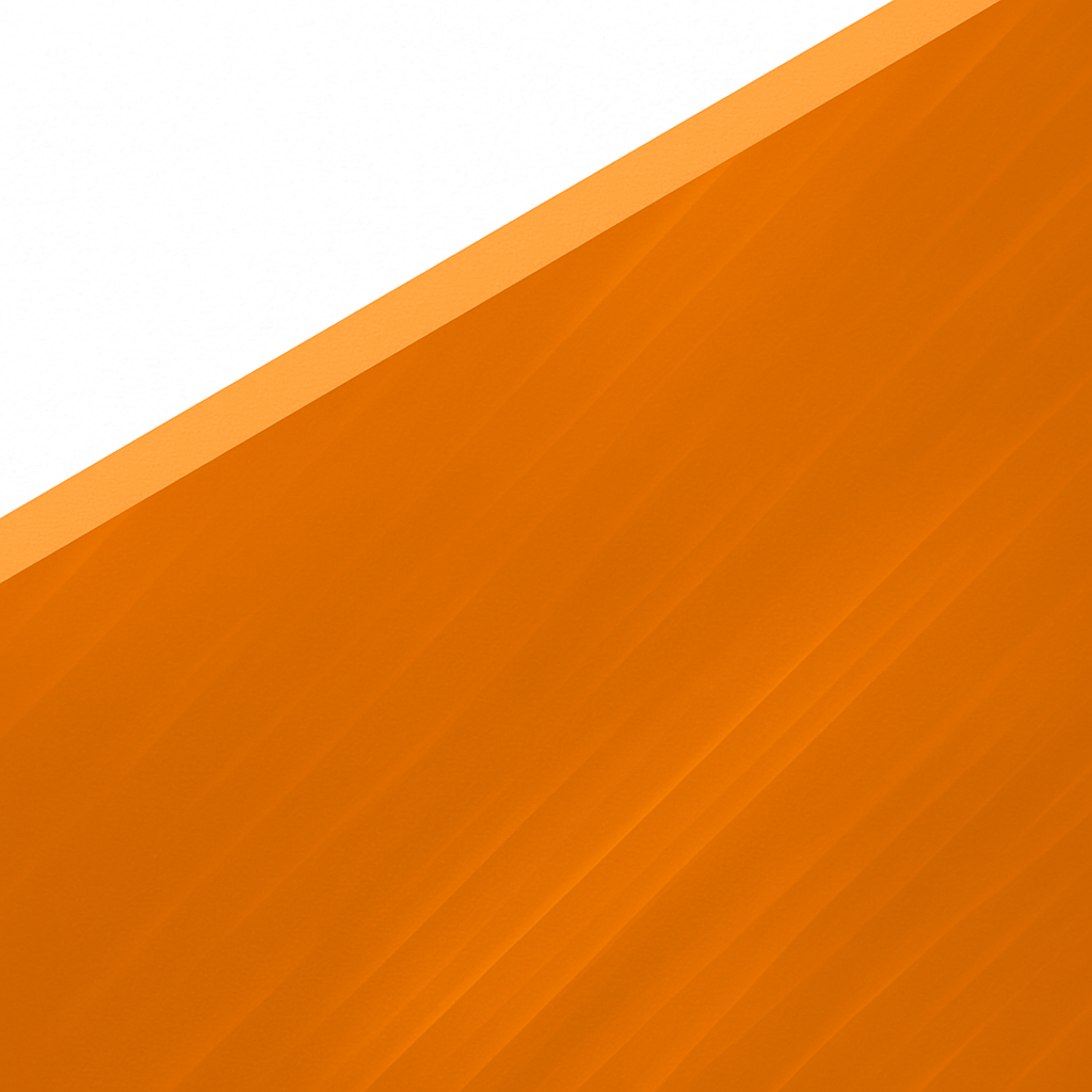 Bright Orange Metal Roof Panel Close-up of a bright orange metal roof panel with a diagonal seam, showcasing the vibrant color and smooth finish used for durable and weather-resistant roofing solutions in South Texas.